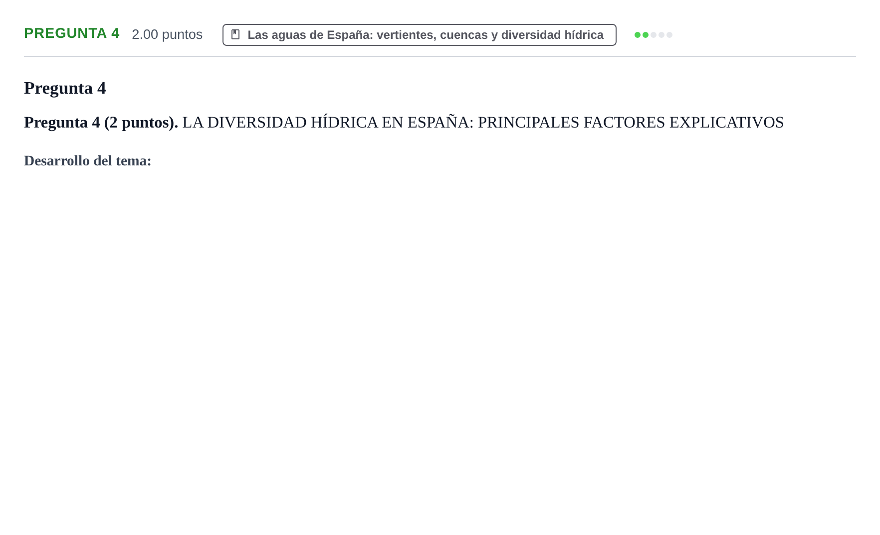 Enunciado: Pregunta 4 · Geografía PAU La Rioja Extraordinaria 2022