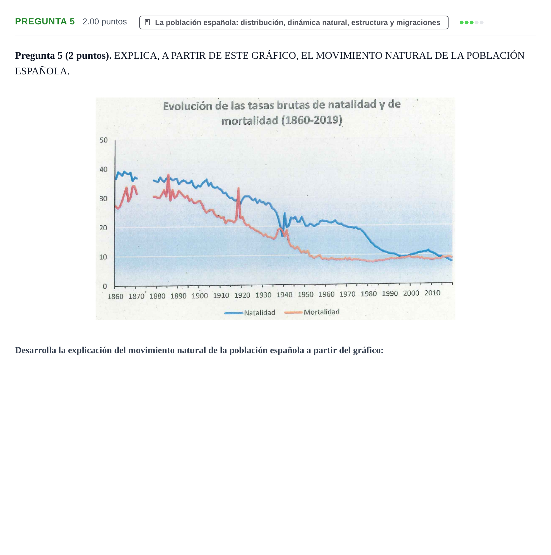 Enunciado: Pregunta 5 · Geografía PAU La Rioja Extraordinaria 2022