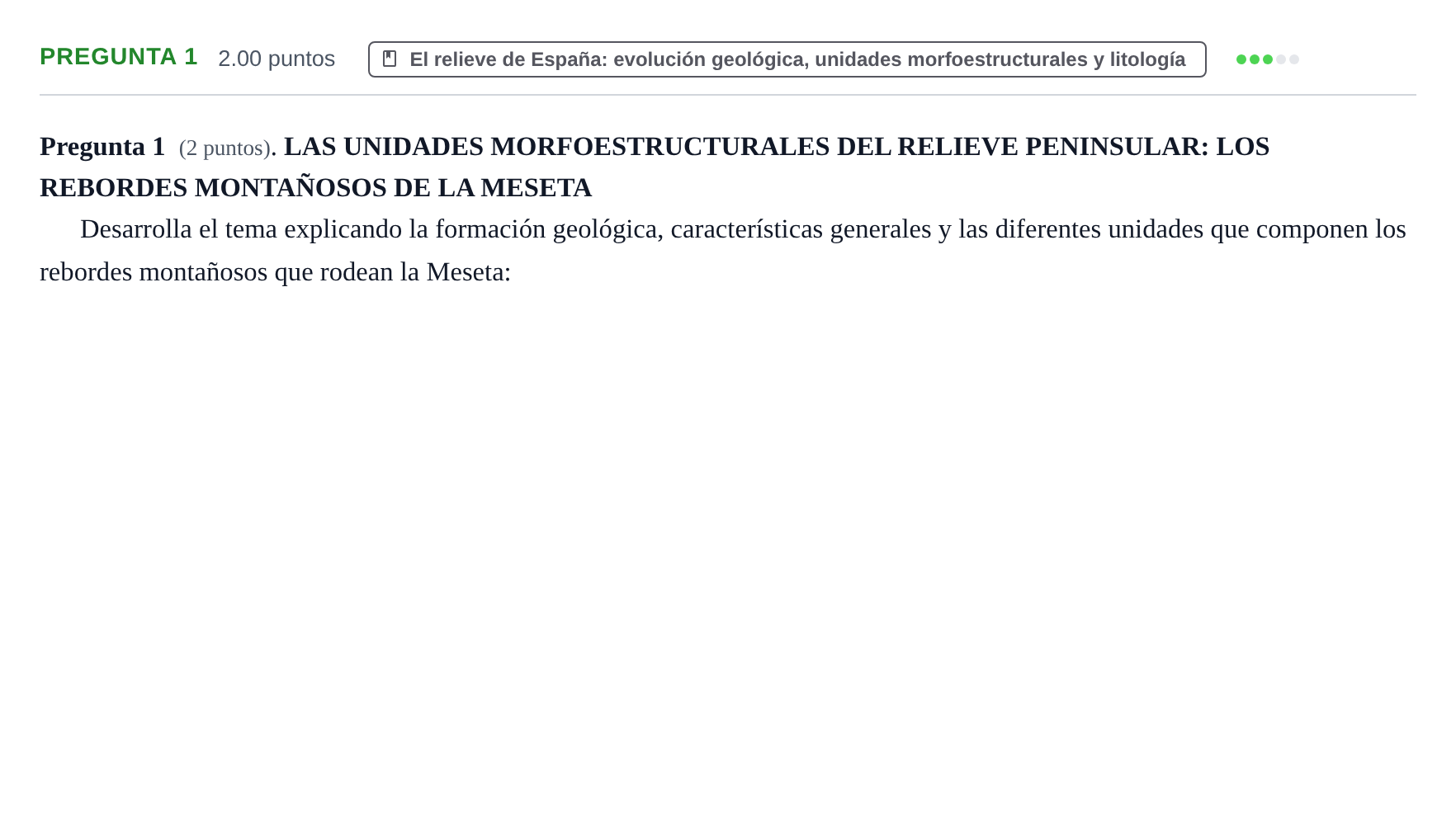 Enunciado: Pregunta 1 · Geografía PAU La Rioja Ordinaria 2022