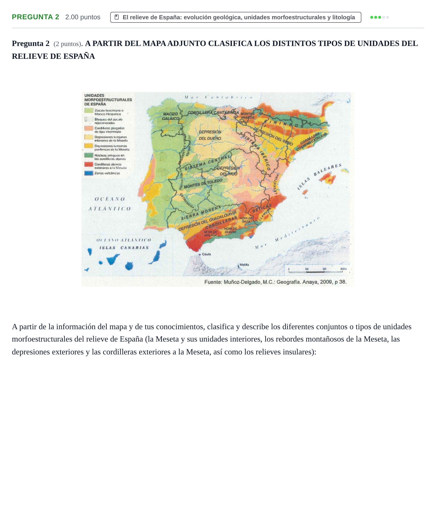 Enunciado: Pregunta 2 · Geografía PAU La Rioja Ordinaria 2022