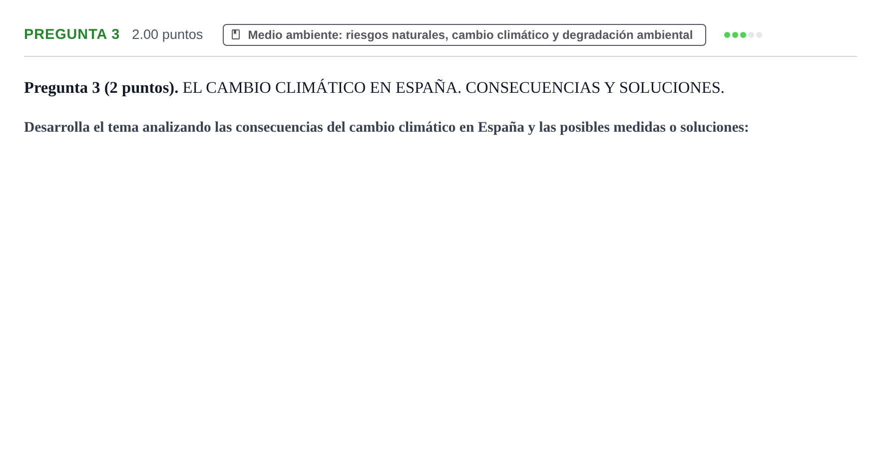Enunciado: Pregunta 3 · Geografía PAU La Rioja Ordinaria 2022