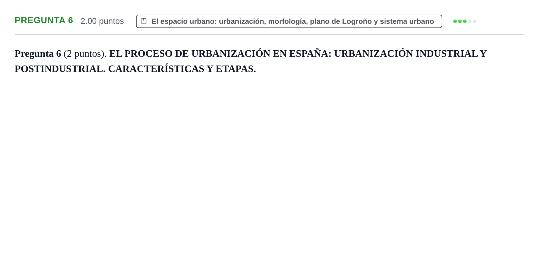 Enunciado: Pregunta 6 · Geografía PAU La Rioja Ordinaria 2022
