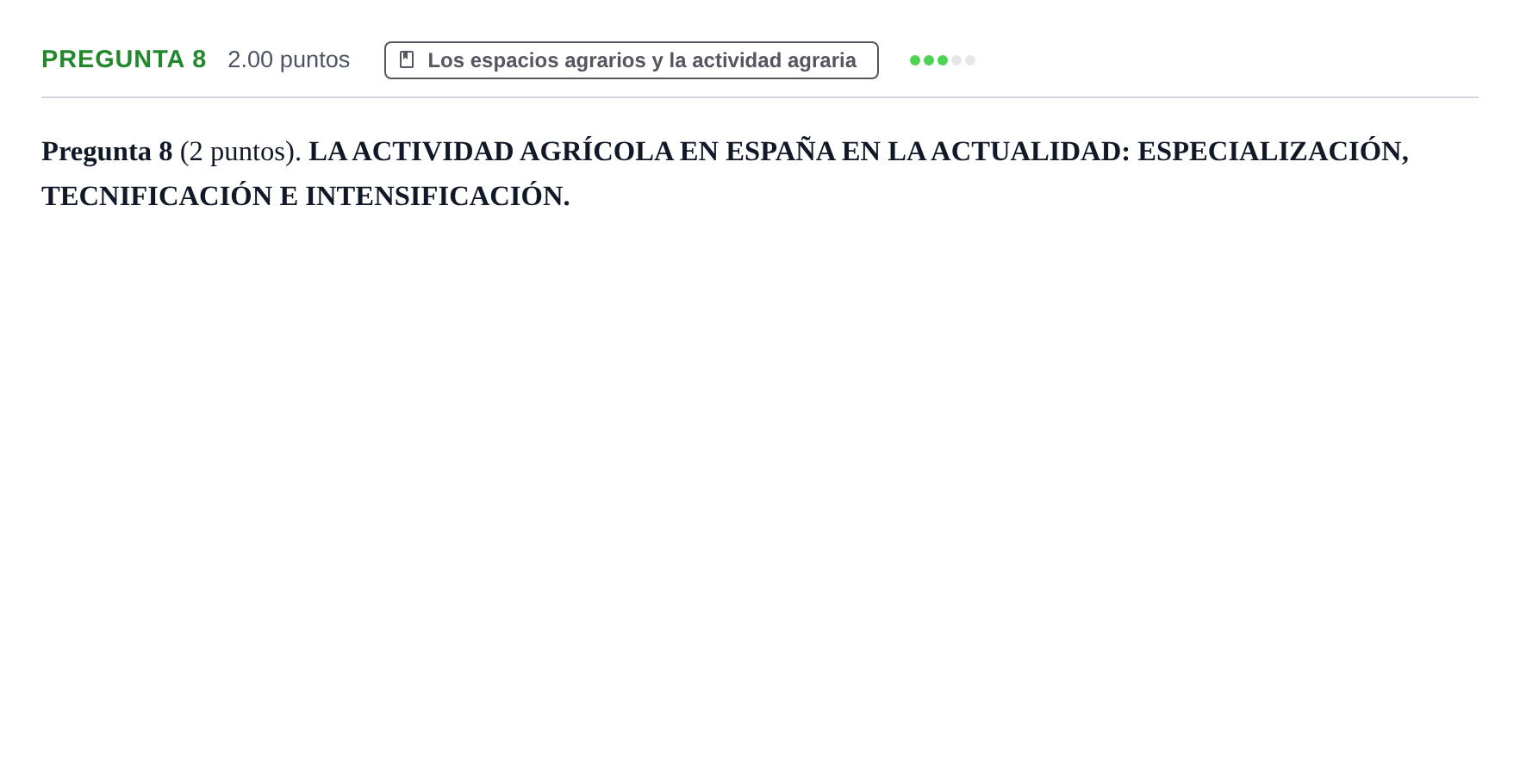Enunciado: Pregunta 8 · Geografía PAU La Rioja Ordinaria 2022