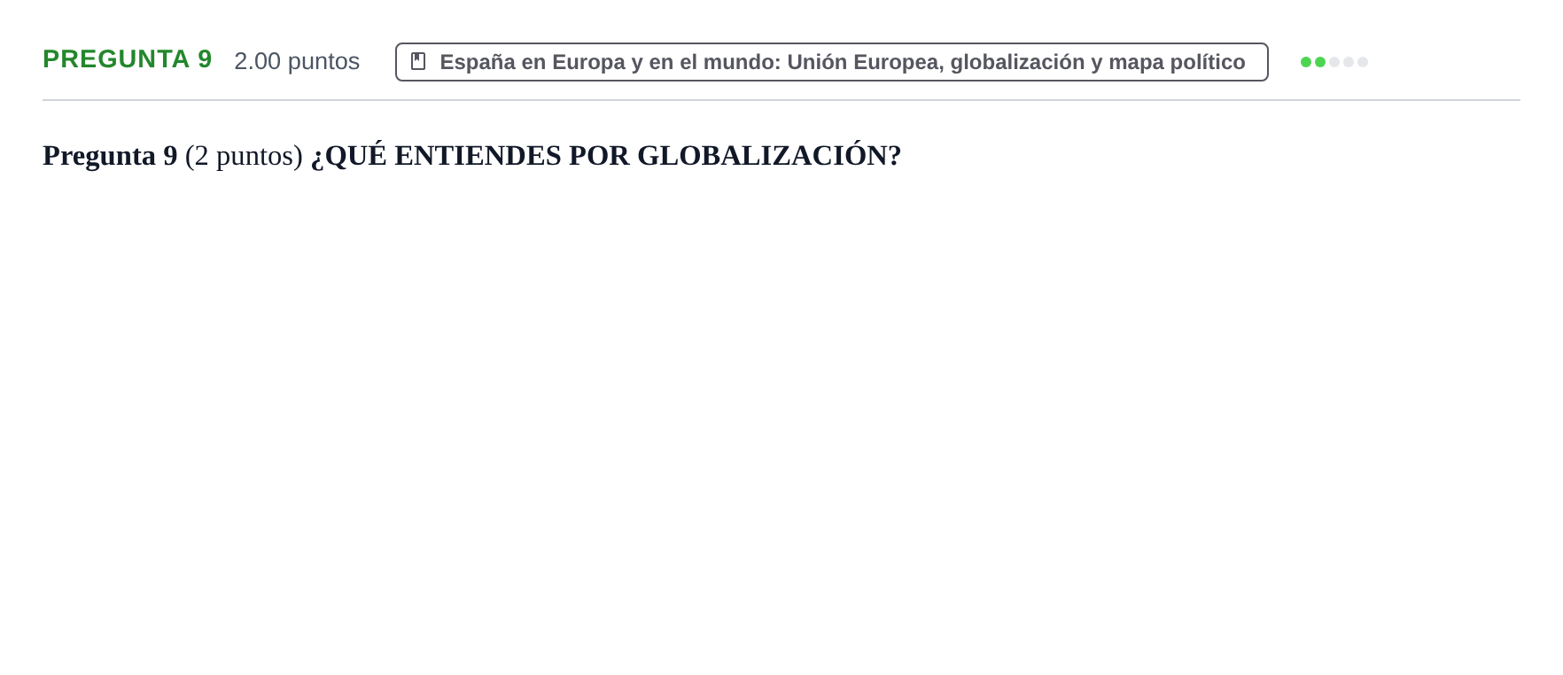 Enunciado: Pregunta 9 · Geografía PAU La Rioja Ordinaria 2022