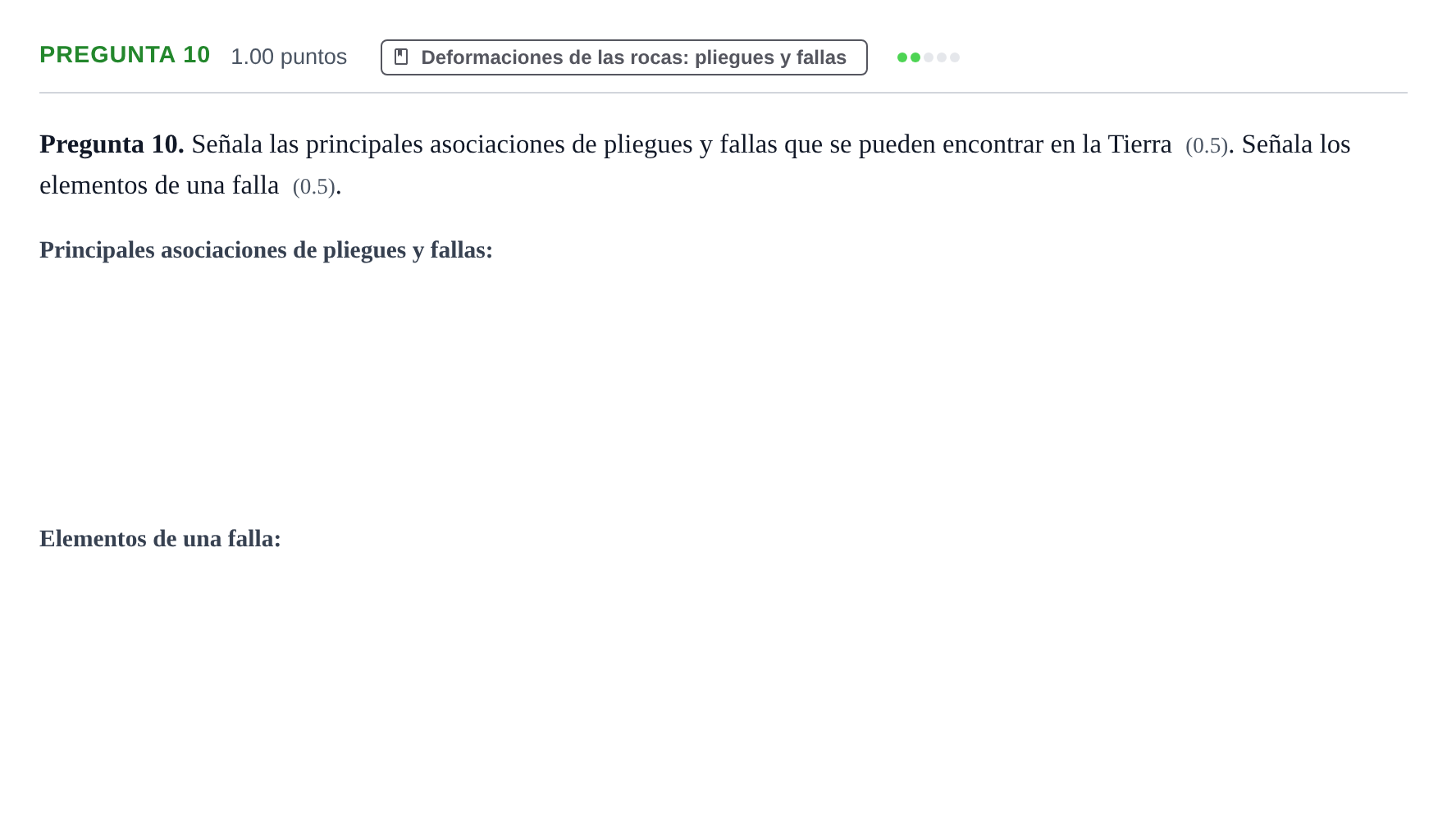 Enunciado: Pregunta 10 · Geología y Ciencias Ambientales PAU La Rioja Ordinaria 2022
