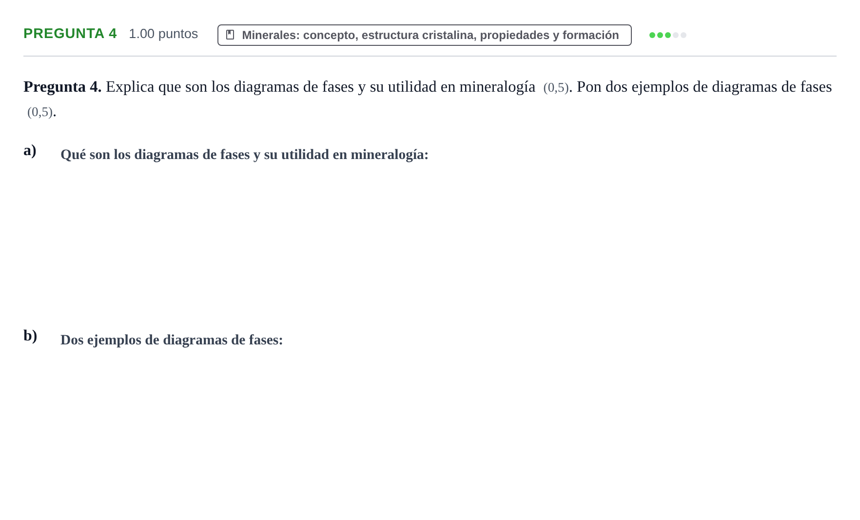 Enunciado: Pregunta 4 · Geología y Ciencias Ambientales PAU La Rioja Ordinaria 2022