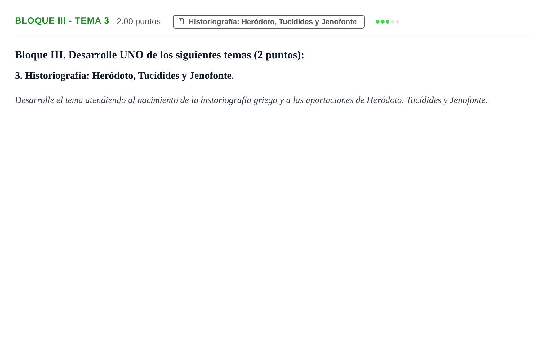 Enunciado: Bloque III - Tema 3 · Griego II PAU La Rioja Extraordinaria 2022