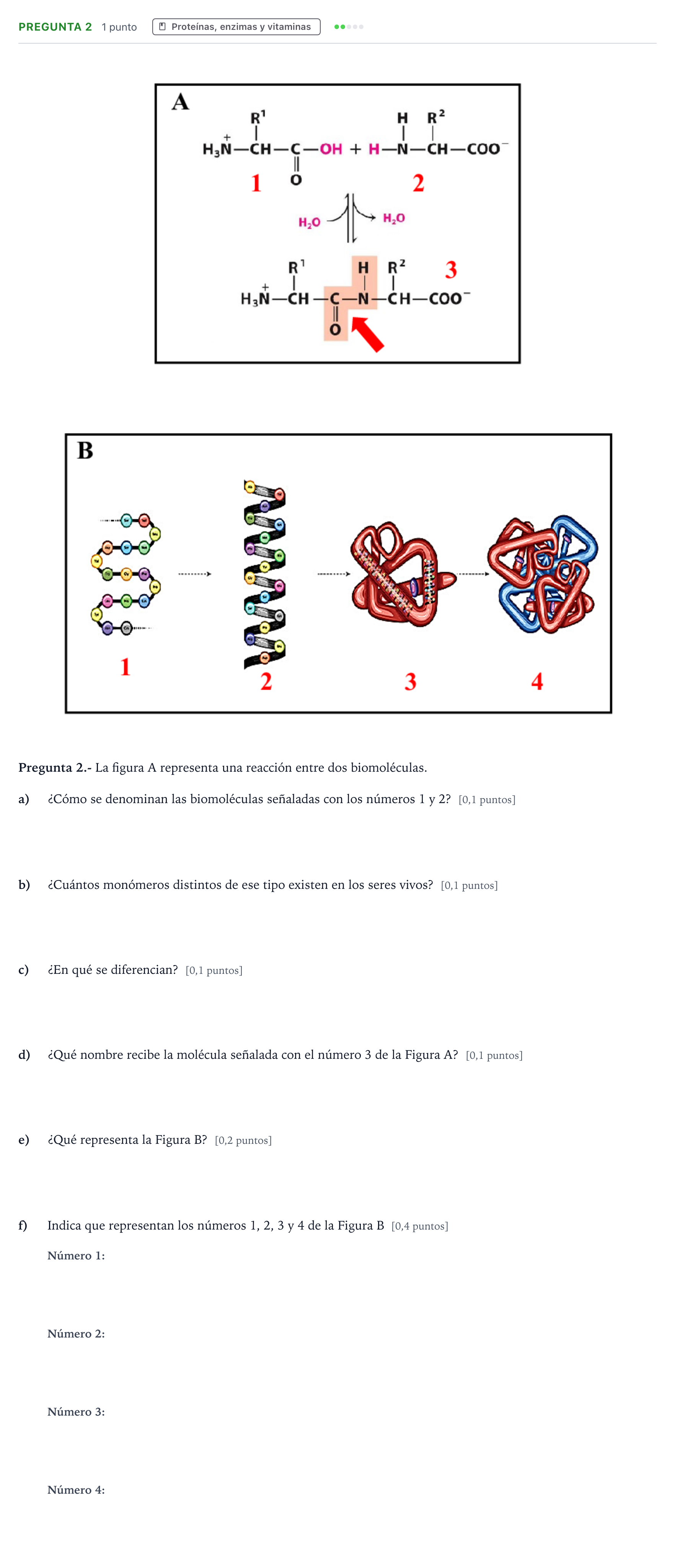 Enunciado: Pregunta 2 · Biología PAU La Rioja Extraordinaria 2022