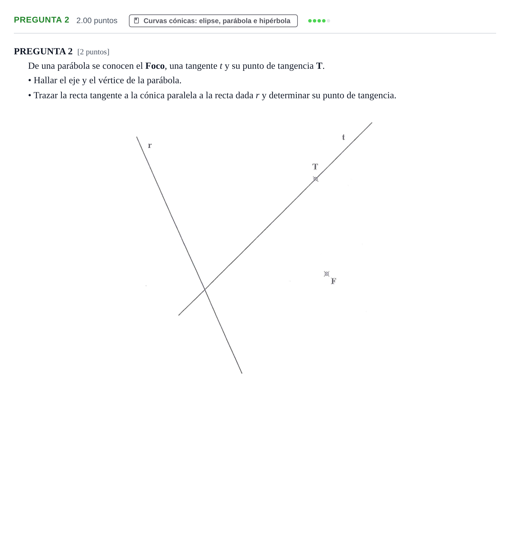Enunciado: PREGUNTA 2 · Dibujo técnico II PAU La Rioja Extraordinaria 2022