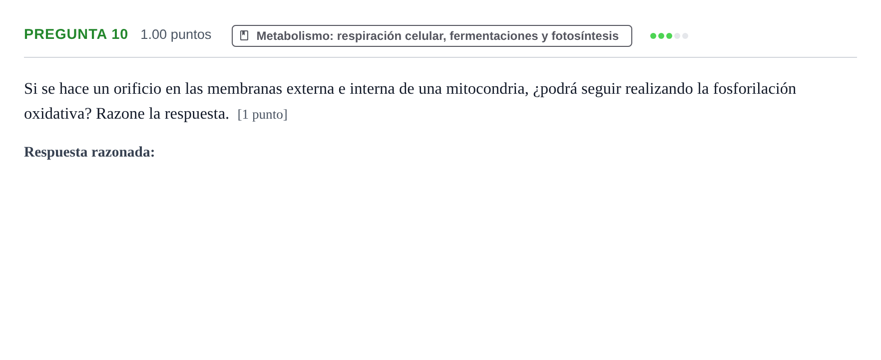 Enunciado: Pregunta 10 · Biología PAU La Rioja Ordinaria 2022