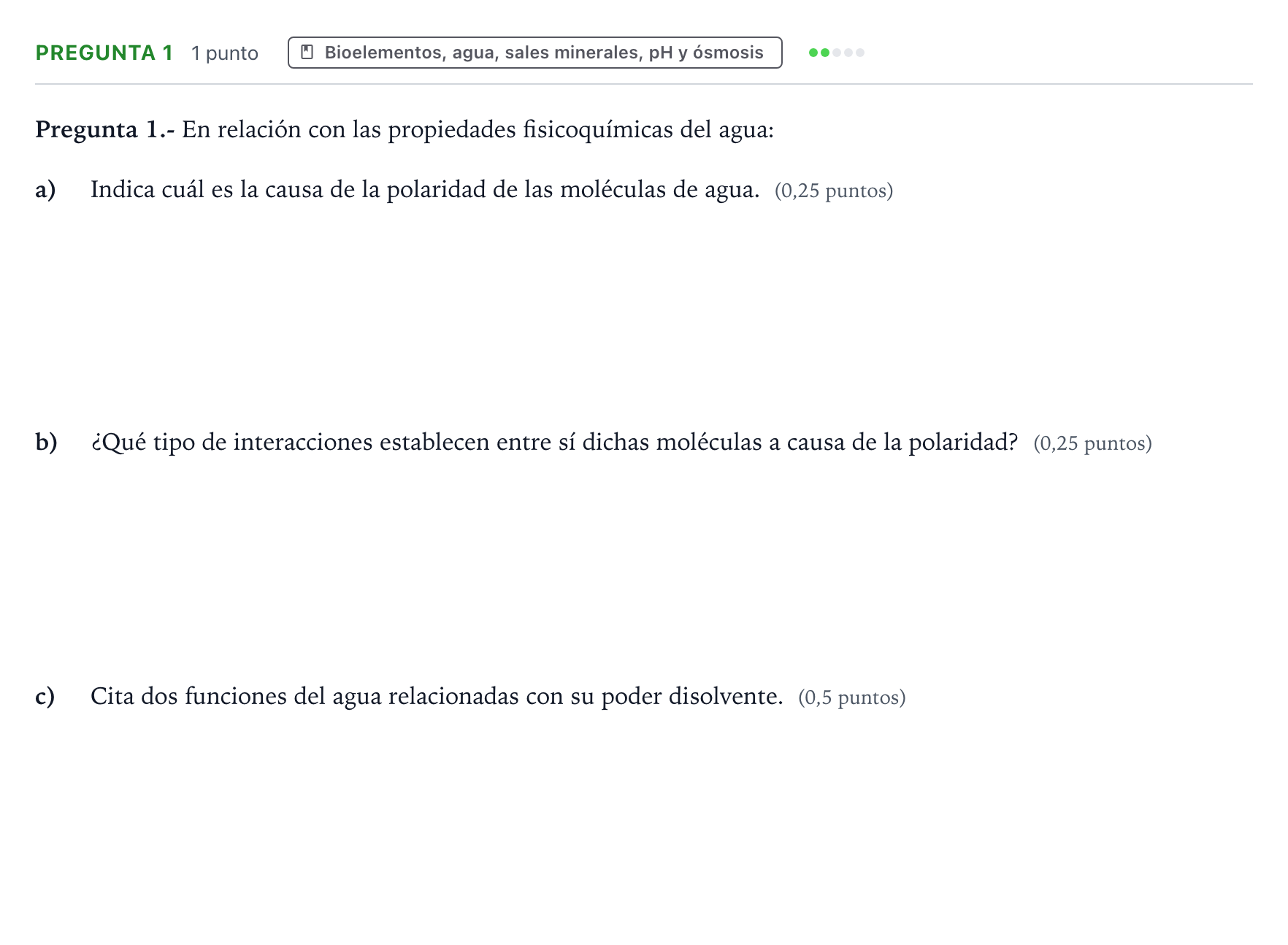 Enunciado: Pregunta 1 · Biología PAU La Rioja Ordinaria 2022