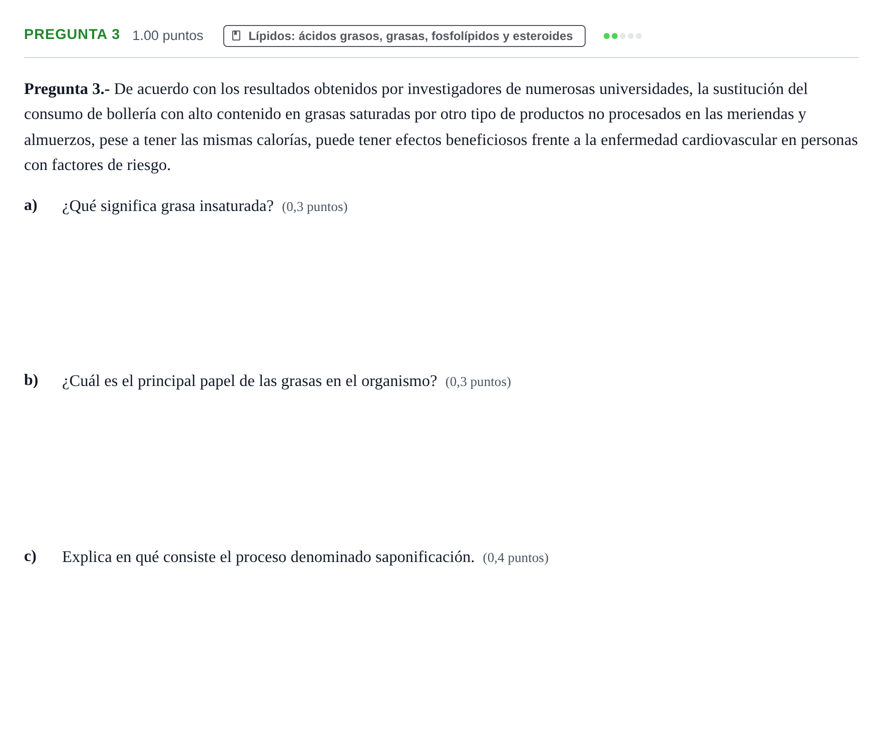 Enunciado: Pregunta 3 · Biología PAU La Rioja Ordinaria 2022