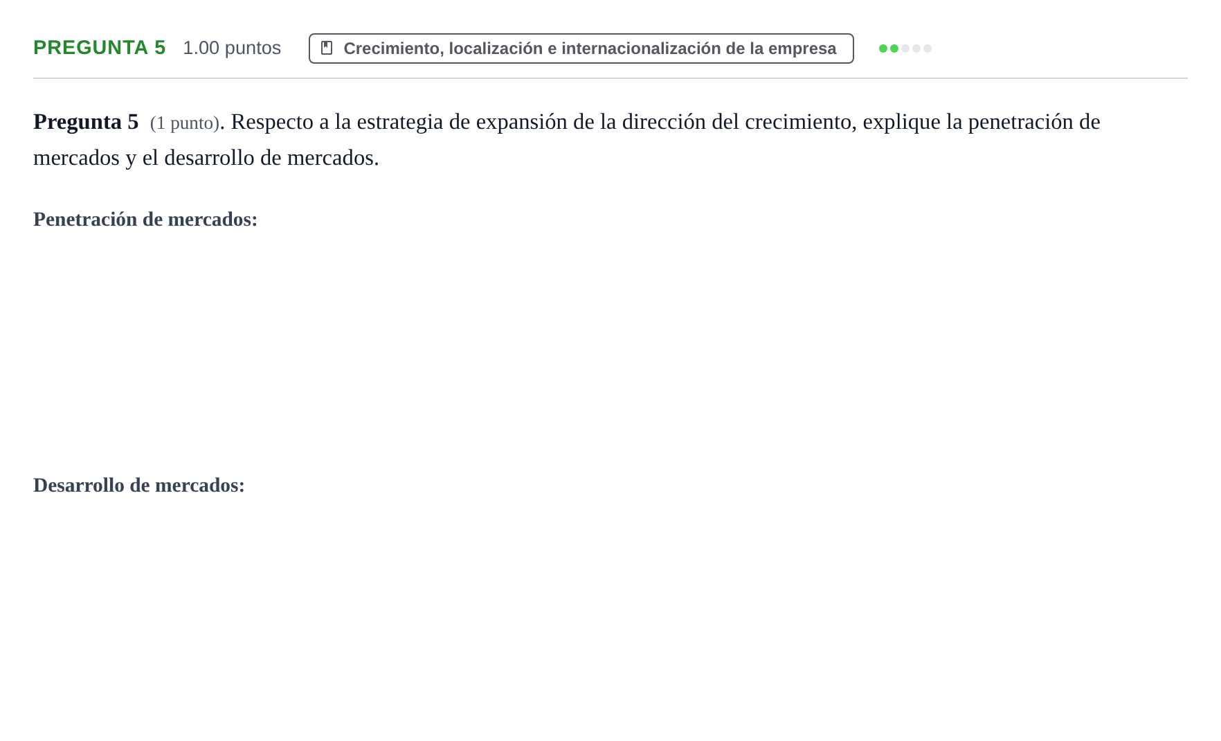 Enunciado: Pregunta 5 · Empresa y Diseño de Modelos de Negocio PAU La Rioja Extraordinaria 2022