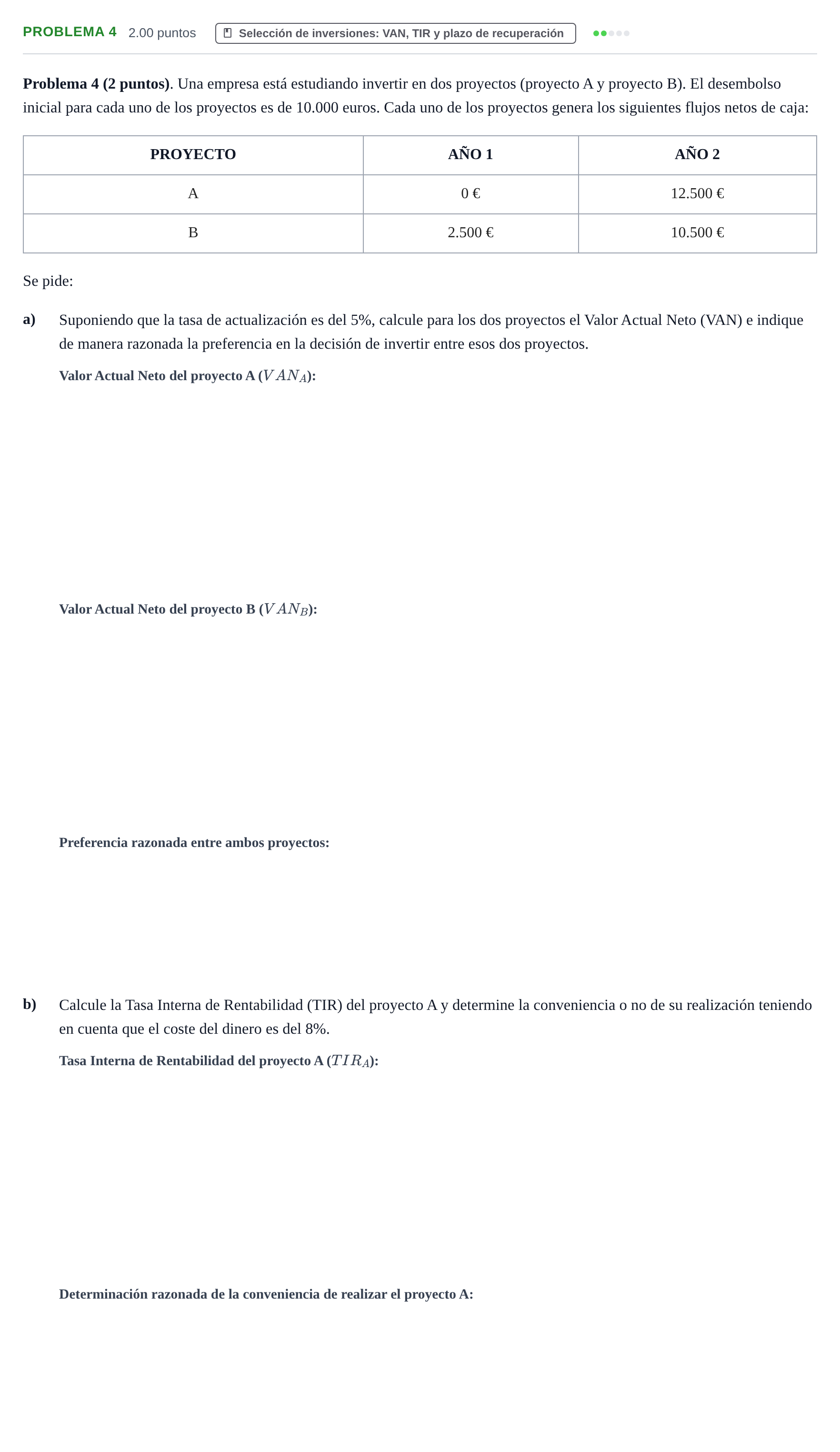 Enunciado: Problema 4 · Empresa y Diseño de Modelos de Negocio PAU La Rioja Extraordinaria 2022