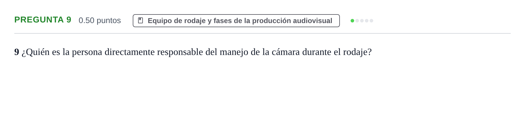 Enunciado: Pregunta 9 · Cultura Audiovisual II PAU La Rioja Ordinaria 2022
