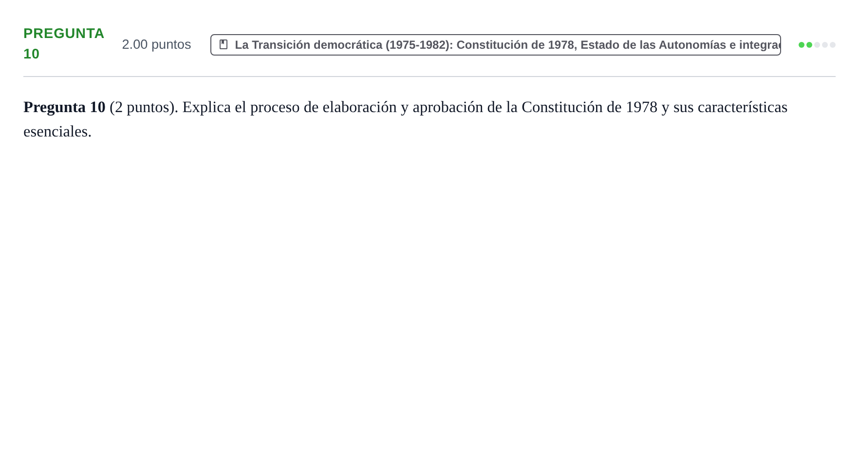 Enunciado: Pregunta 10 · Historia de España PAU La Rioja Ordinaria 2022
