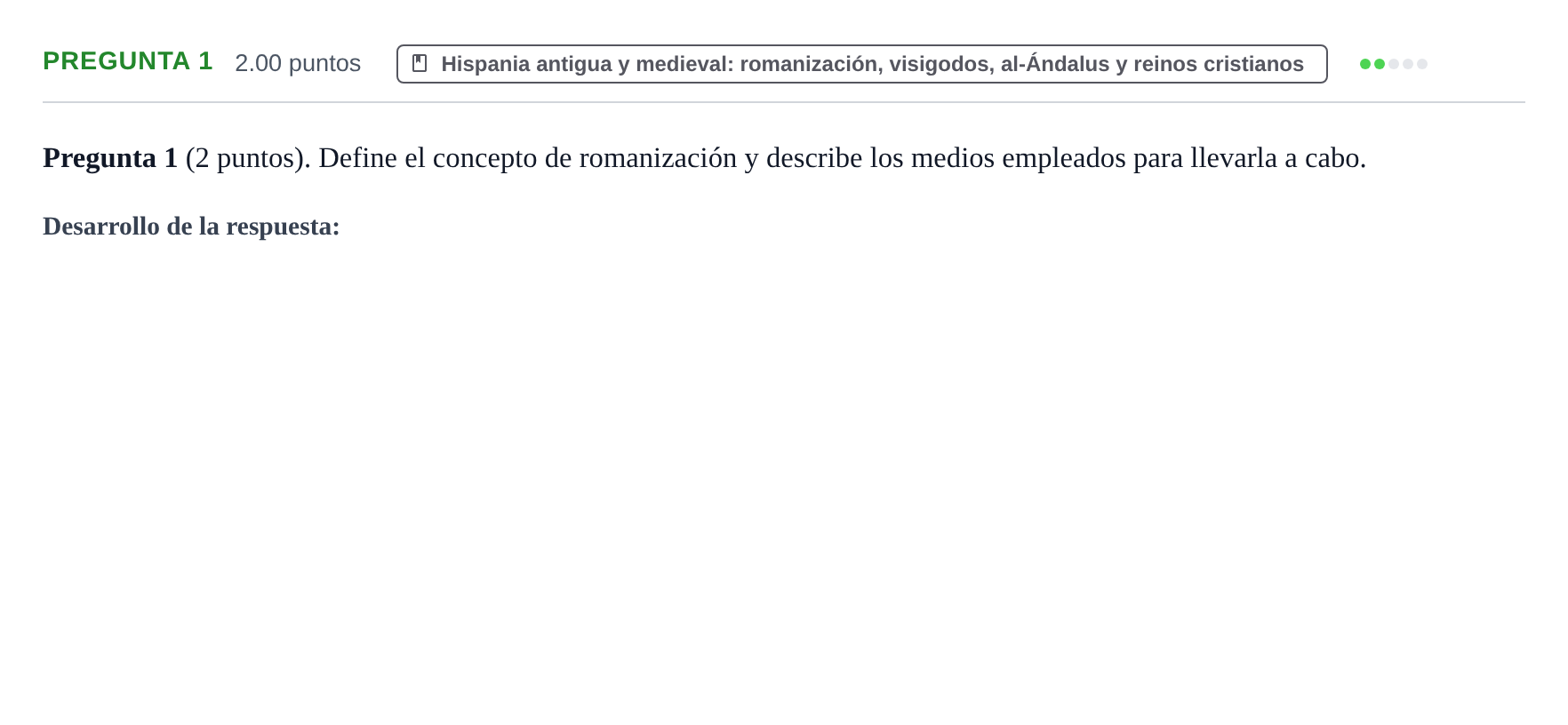 Enunciado: Pregunta 1 · Historia de España PAU La Rioja Ordinaria 2022