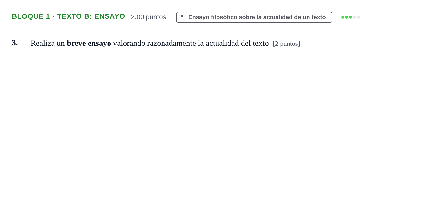 Enunciado: Bloque 1 - Texto B: Ensayo · Historia de la Filosofía PAU La Rioja Extraordinaria 2022