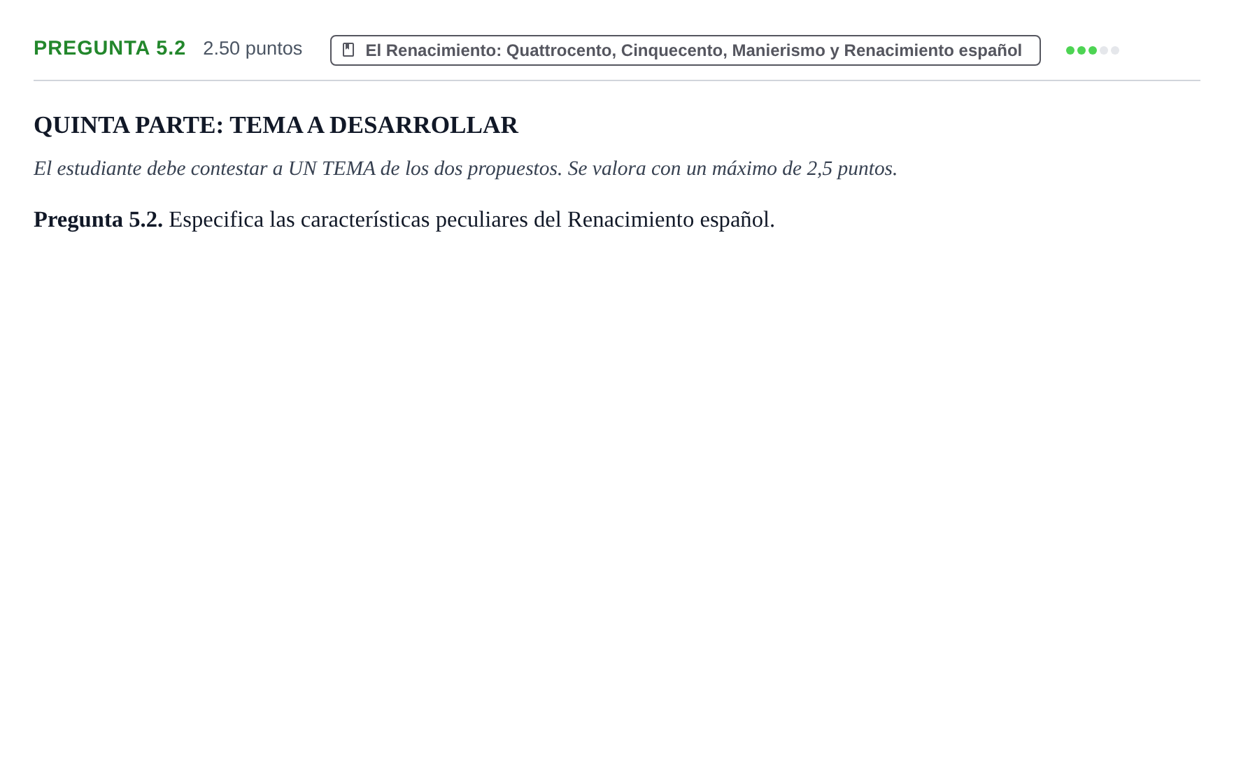Enunciado: Pregunta 5.2 · Historia del Arte PAU La Rioja Extraordinaria 2022