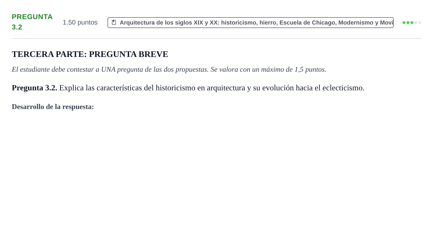 Enunciado: Pregunta 3.2 · Historia del Arte PAU La Rioja Ordinaria 2022