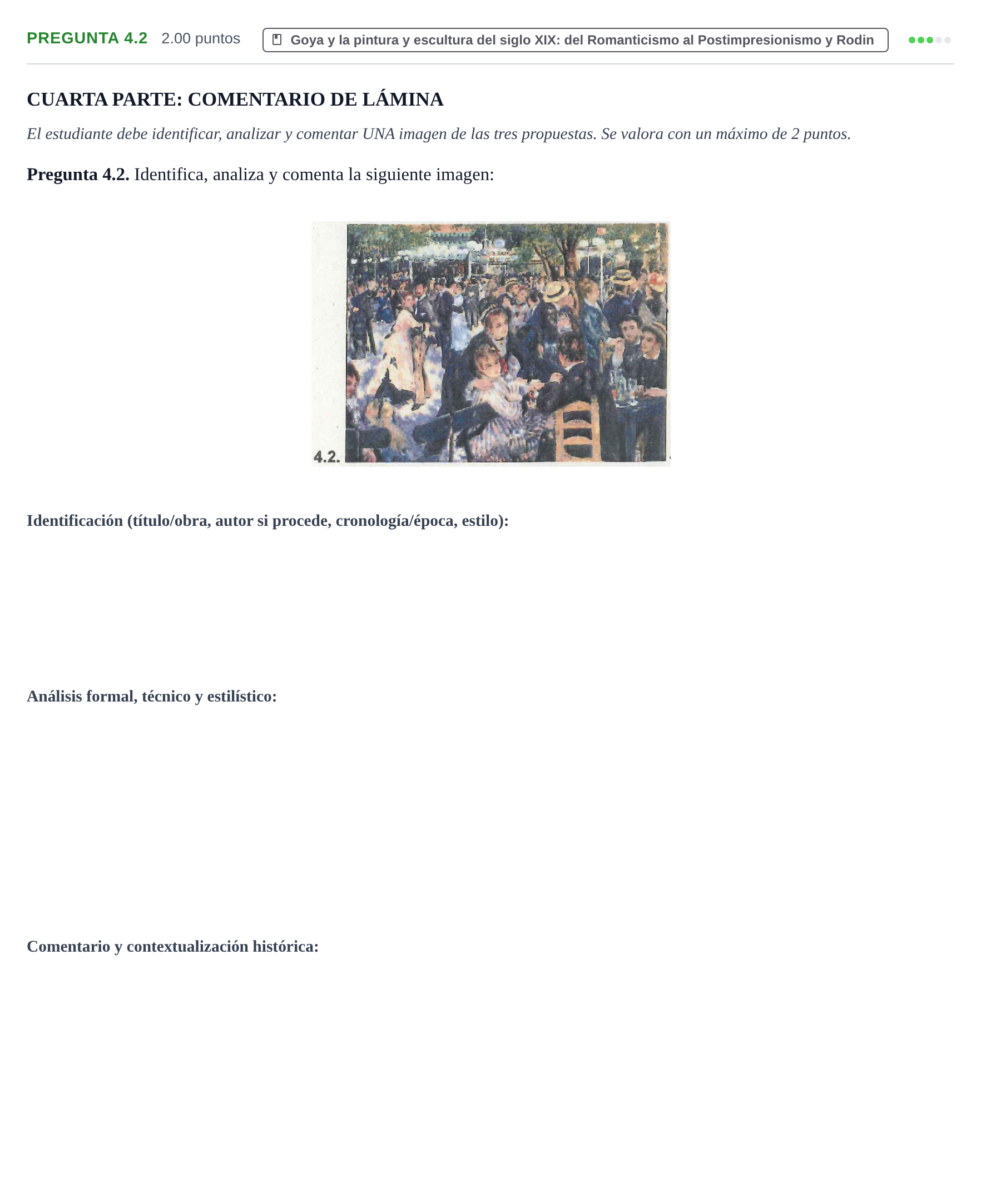Enunciado: Pregunta 4.2 · Historia del Arte PAU La Rioja Ordinaria 2022