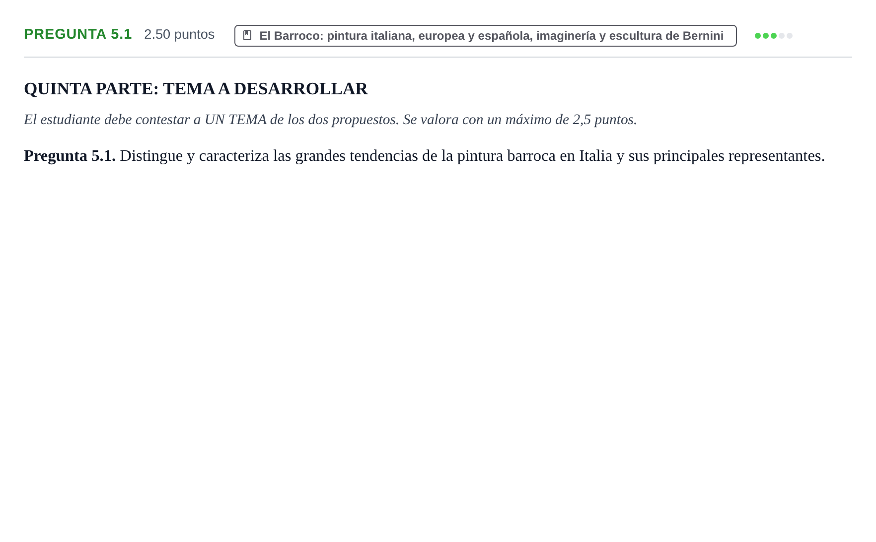 Enunciado: Pregunta 5.1 · Historia del Arte PAU La Rioja Ordinaria 2022