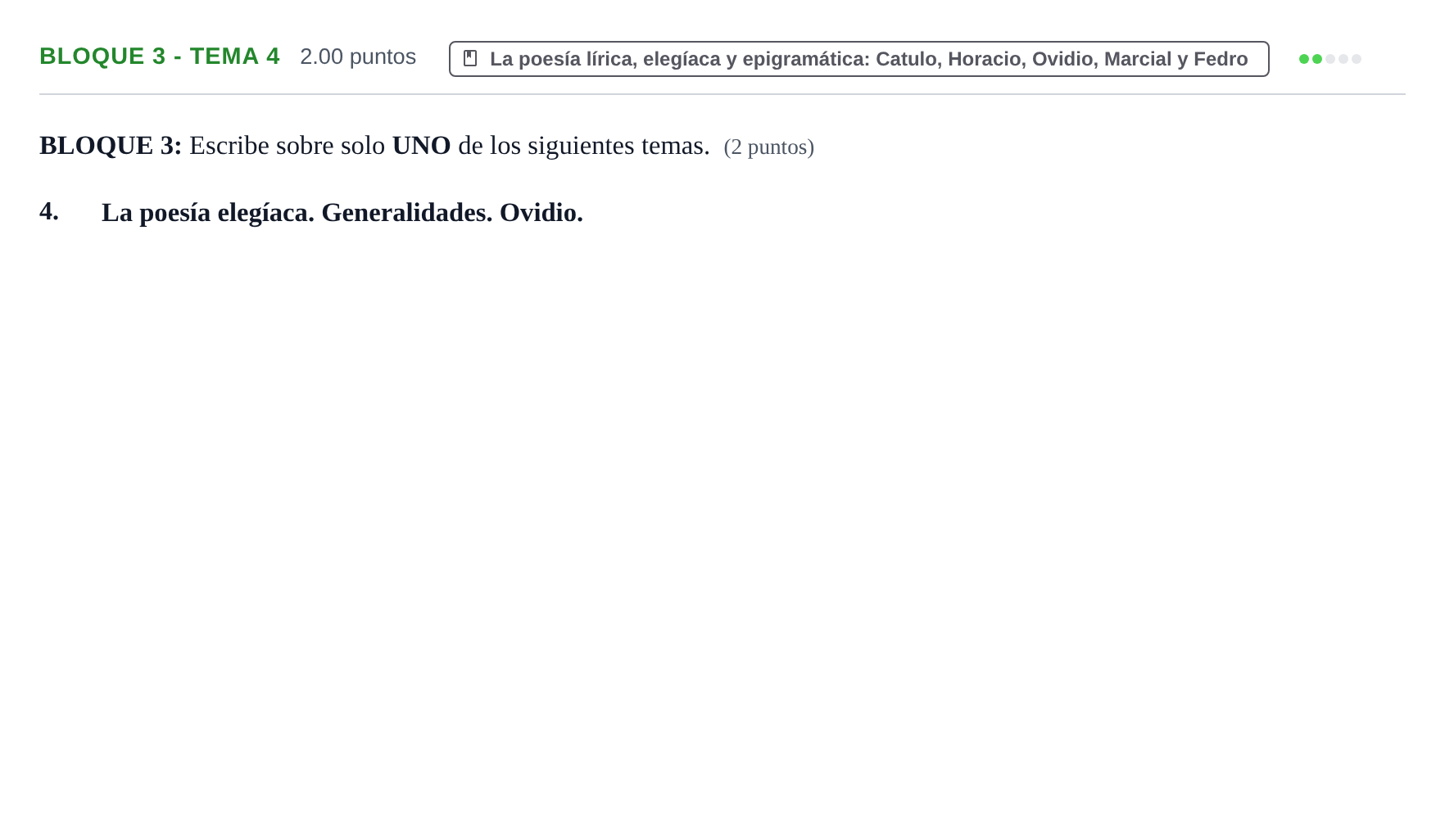 Enunciado: Bloque 3 - Tema 4 · Latín II PAU La Rioja Ordinaria 2022