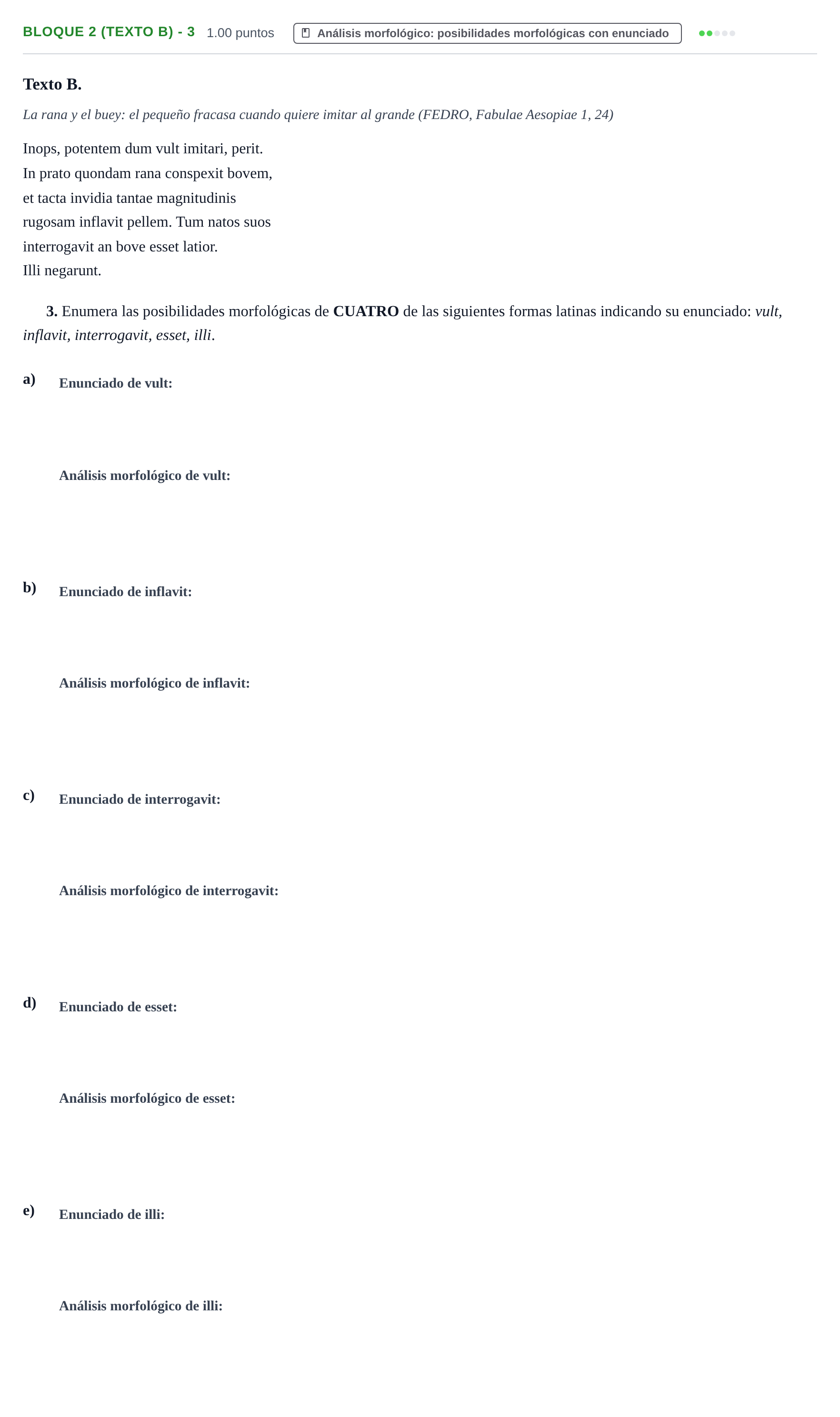 Enunciado: Bloque 2 (Texto B) - 3 · Latín II PAU La Rioja Extraordinaria 2022