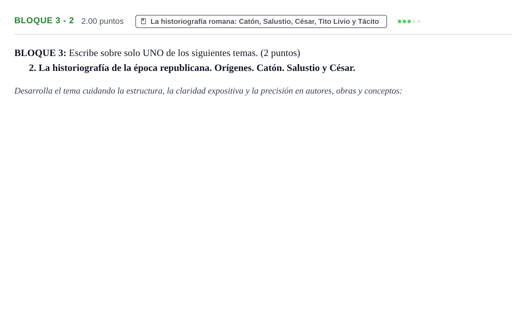 Enunciado: Bloque 3 - 2 · Latín II PAU La Rioja Extraordinaria 2022
