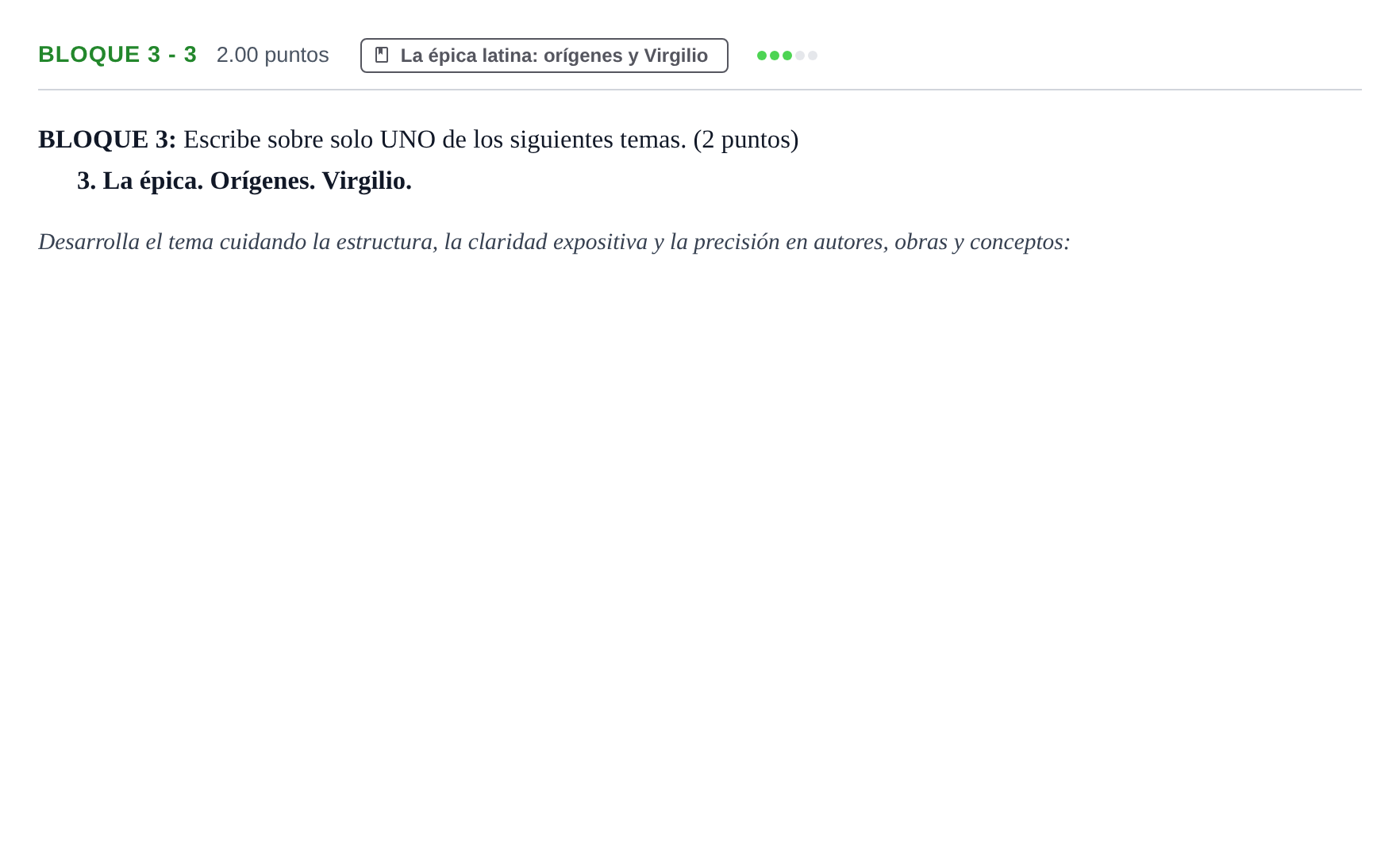 Enunciado: Bloque 3 - 3 · Latín II PAU La Rioja Extraordinaria 2022