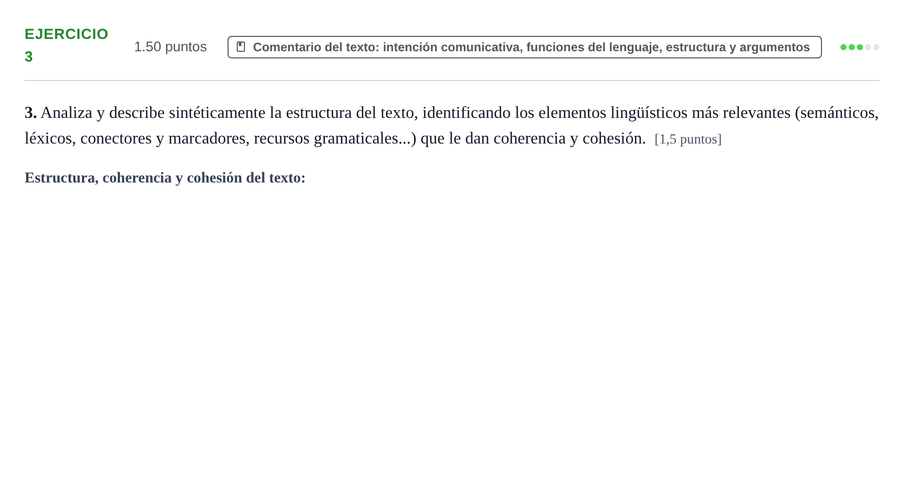 Enunciado: Problema 3 · Lengua Castellana y Literatura II PAU La Rioja Ordinaria 2022