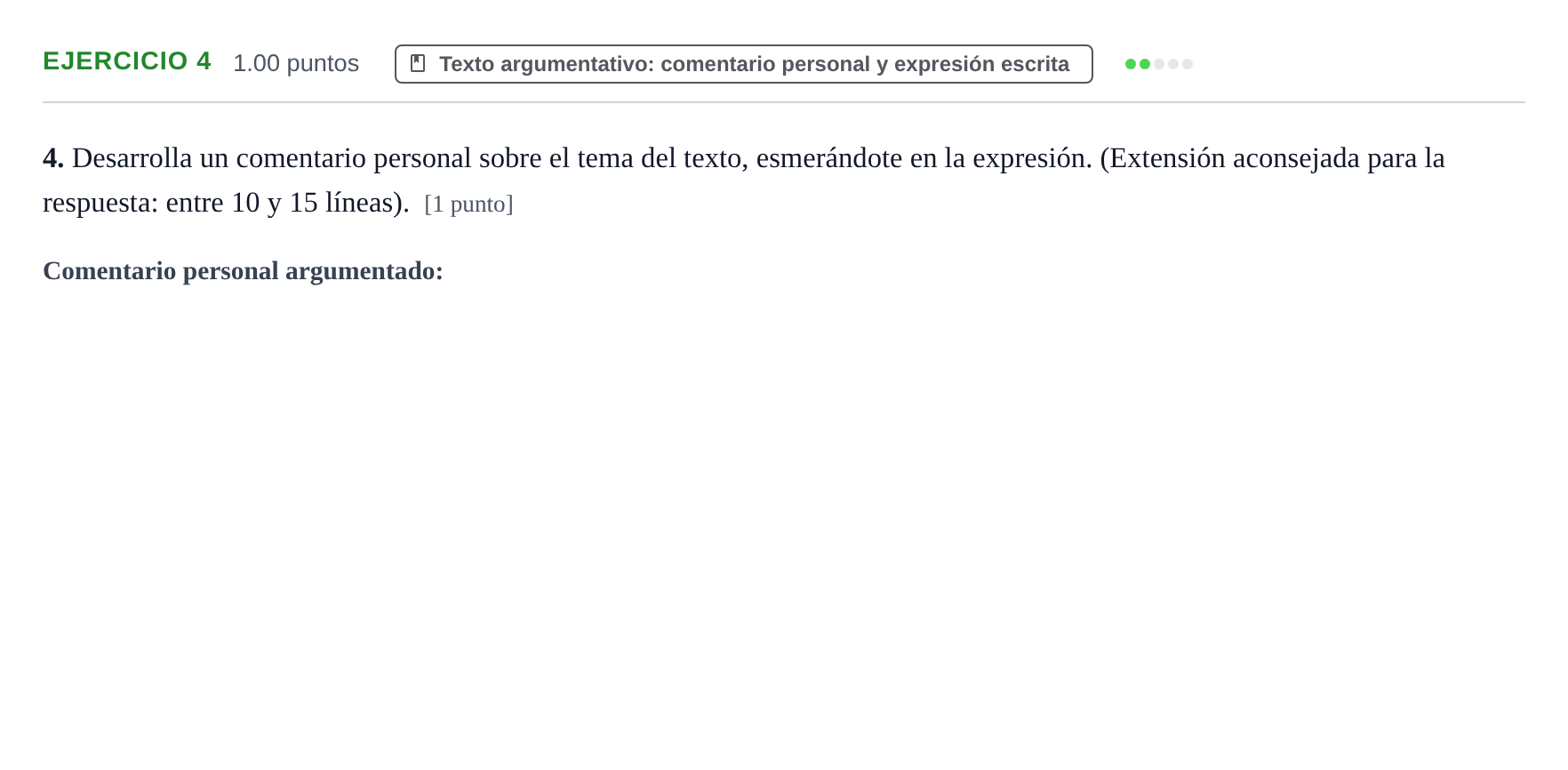 Enunciado: Problema 4 · Lengua Castellana y Literatura II PAU La Rioja Ordinaria 2022