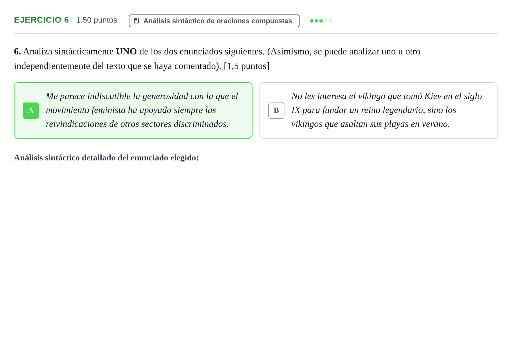 Enunciado: Problema 6 · Lengua Castellana y Literatura II PAU La Rioja Ordinaria 2022