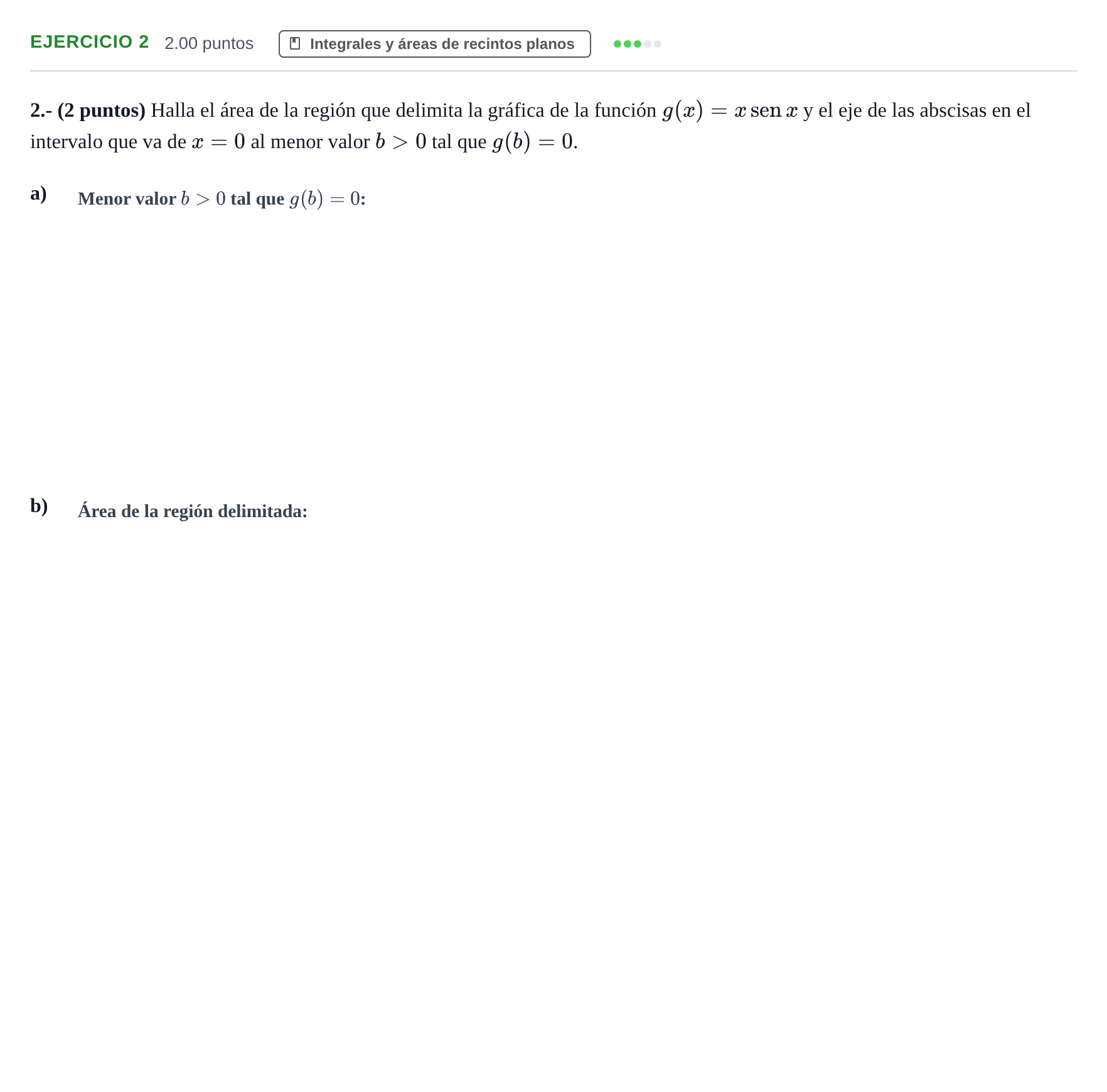 Enunciado: Problema 2 · Matemáticas II PAU La Rioja Ordinaria 2022