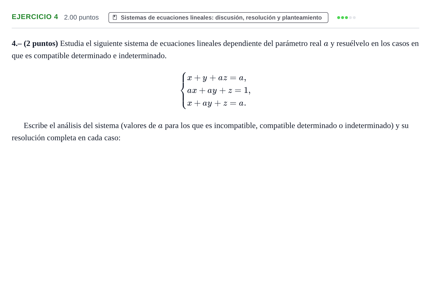 Enunciado: Problema 4 · Matemáticas II PAU La Rioja Ordinaria 2022