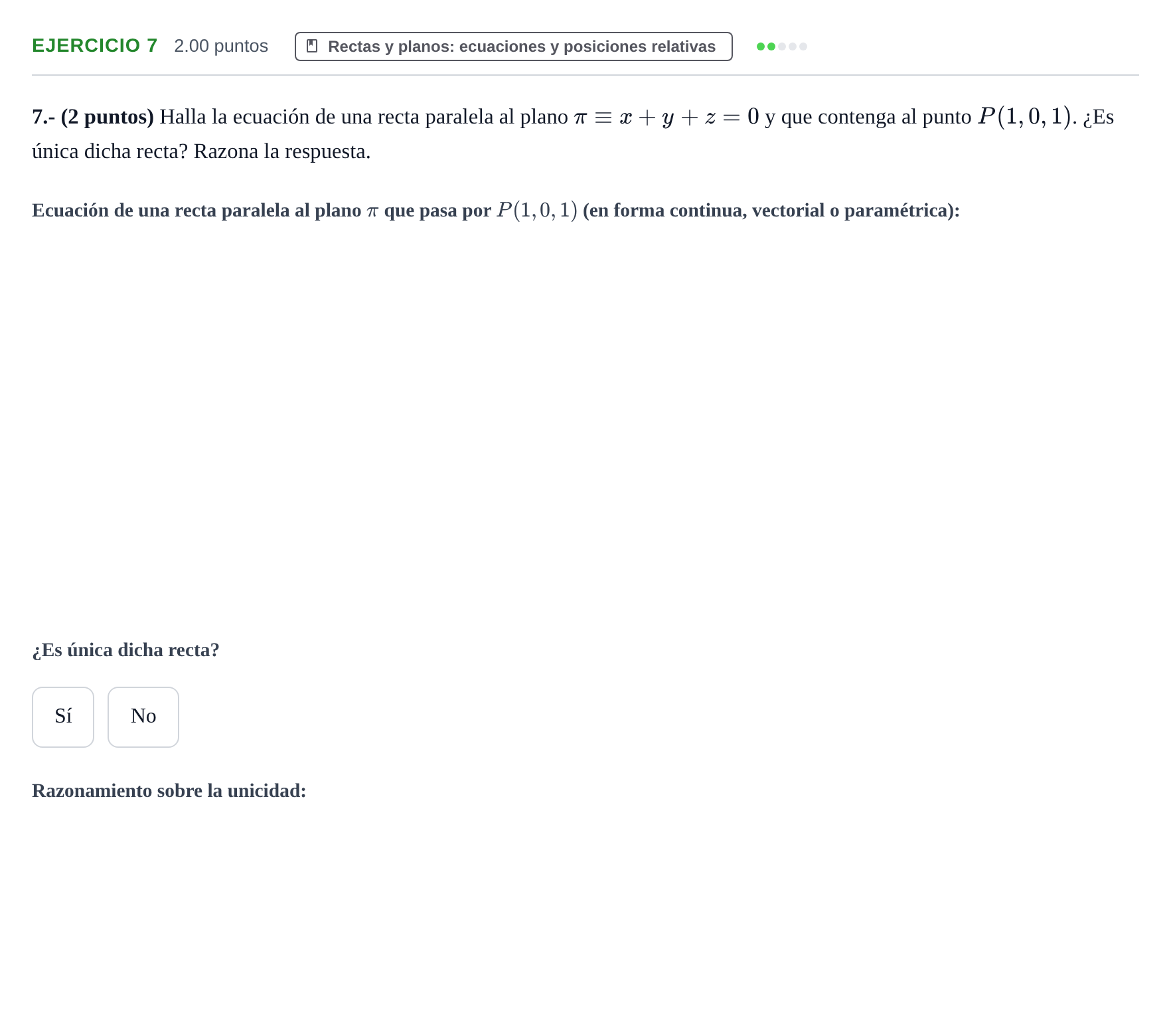 Enunciado: Problema 7 · Matemáticas II PAU La Rioja Ordinaria 2022