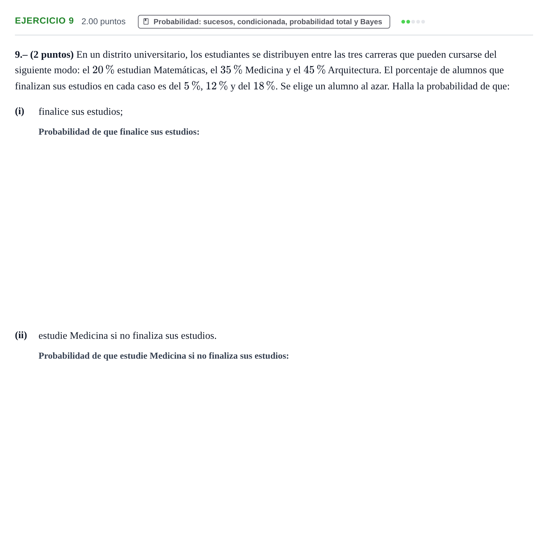 Enunciado: Problema 9 · Matemáticas II PAU La Rioja Ordinaria 2022