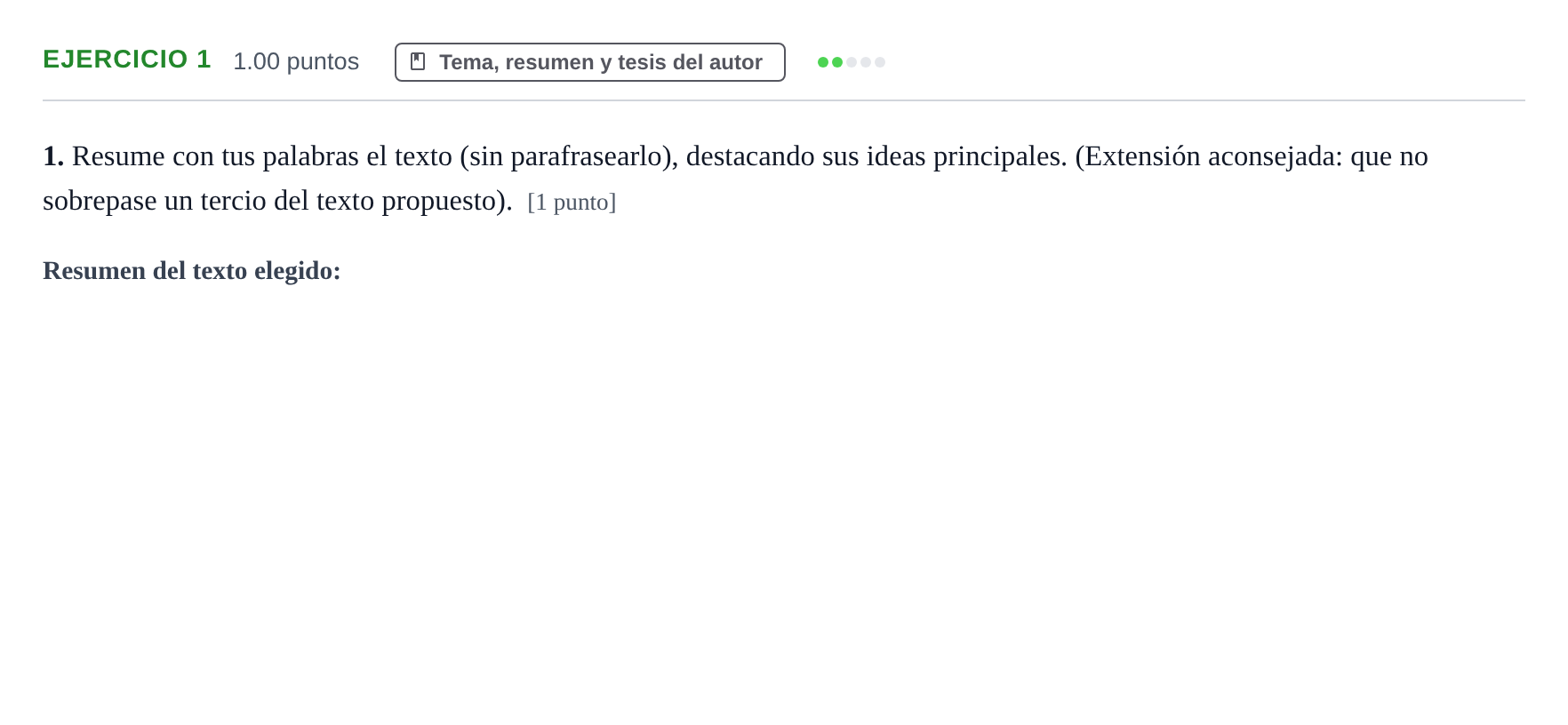 Enunciado: Problema 1 · Lengua Castellana y Literatura II PAU La Rioja Extraordinaria 2022