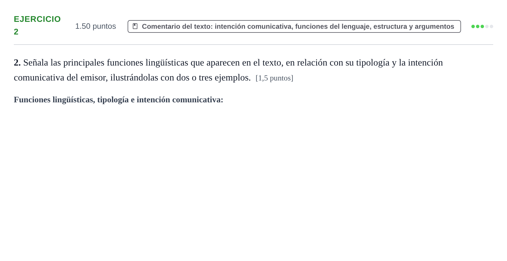 Enunciado: Problema 2 · Lengua Castellana y Literatura II PAU La Rioja Extraordinaria 2022