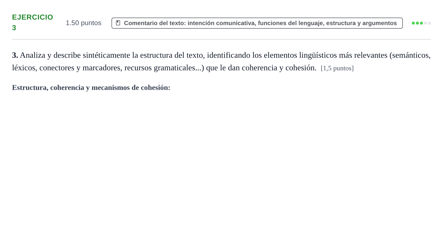 Enunciado: Problema 3 · Lengua Castellana y Literatura II PAU La Rioja Extraordinaria 2022