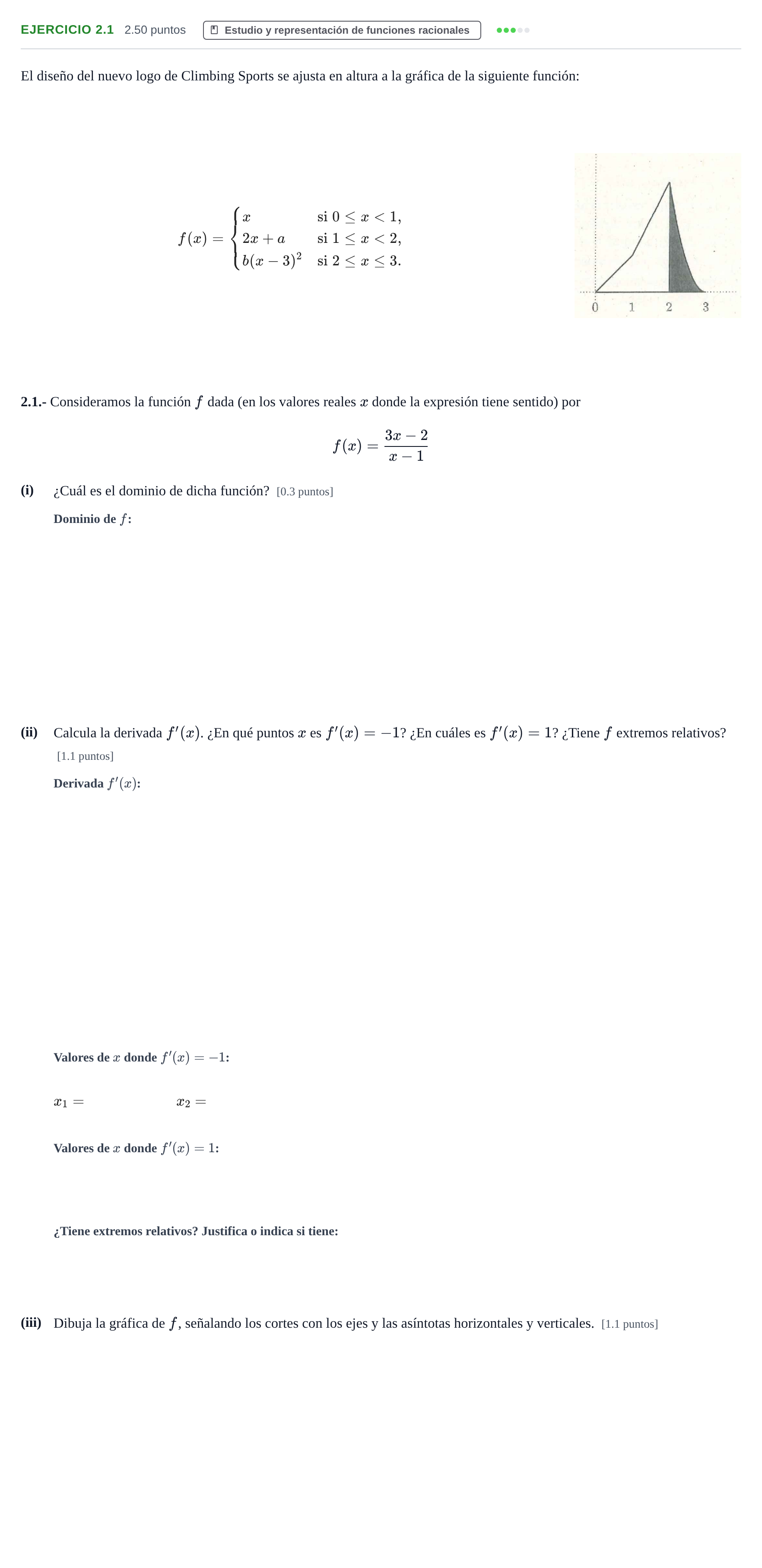 Enunciado: Ejercicio 2.1 · Matemáticas aplicadas a las Ciencias Sociales II PAU La Rioja Extraordinaria 2022