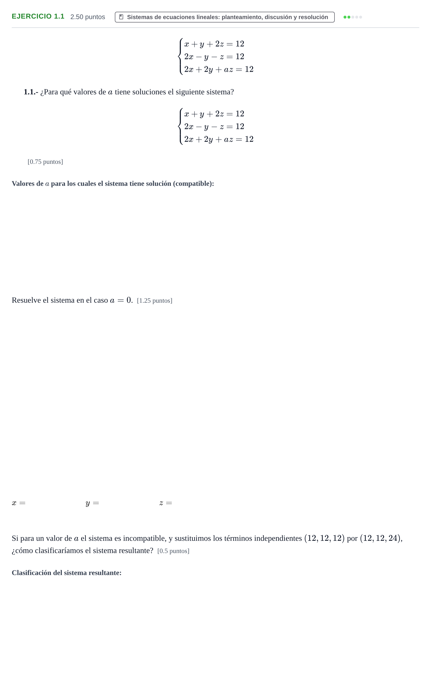 Enunciado: Ejercicio 1.1 · Matemáticas aplicadas a las Ciencias Sociales II PAU La Rioja Ordinaria 2022