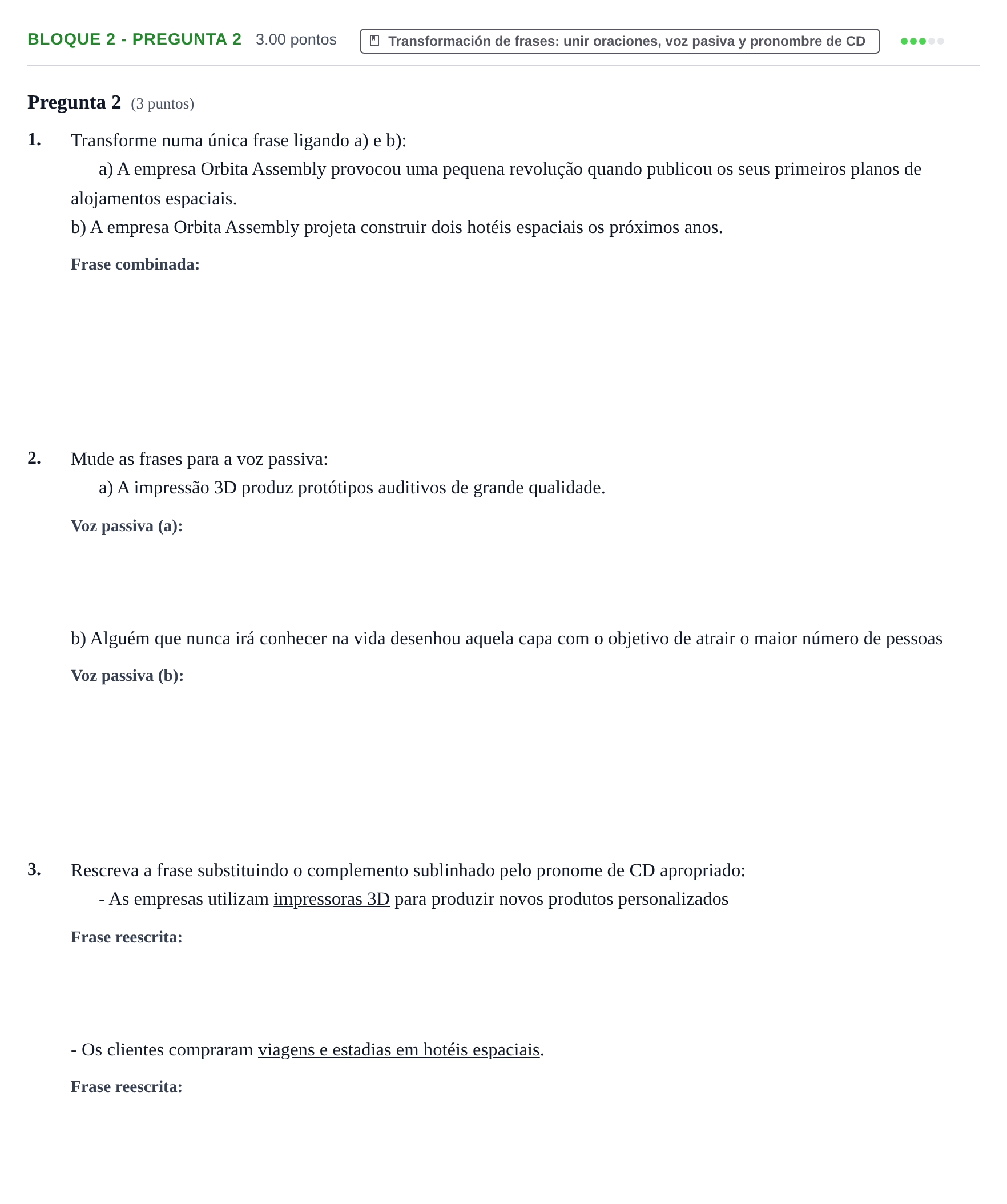 Enunciado: Bloque 2 - Pregunta 2 · Portugués PAU La Rioja Ordinaria 2022