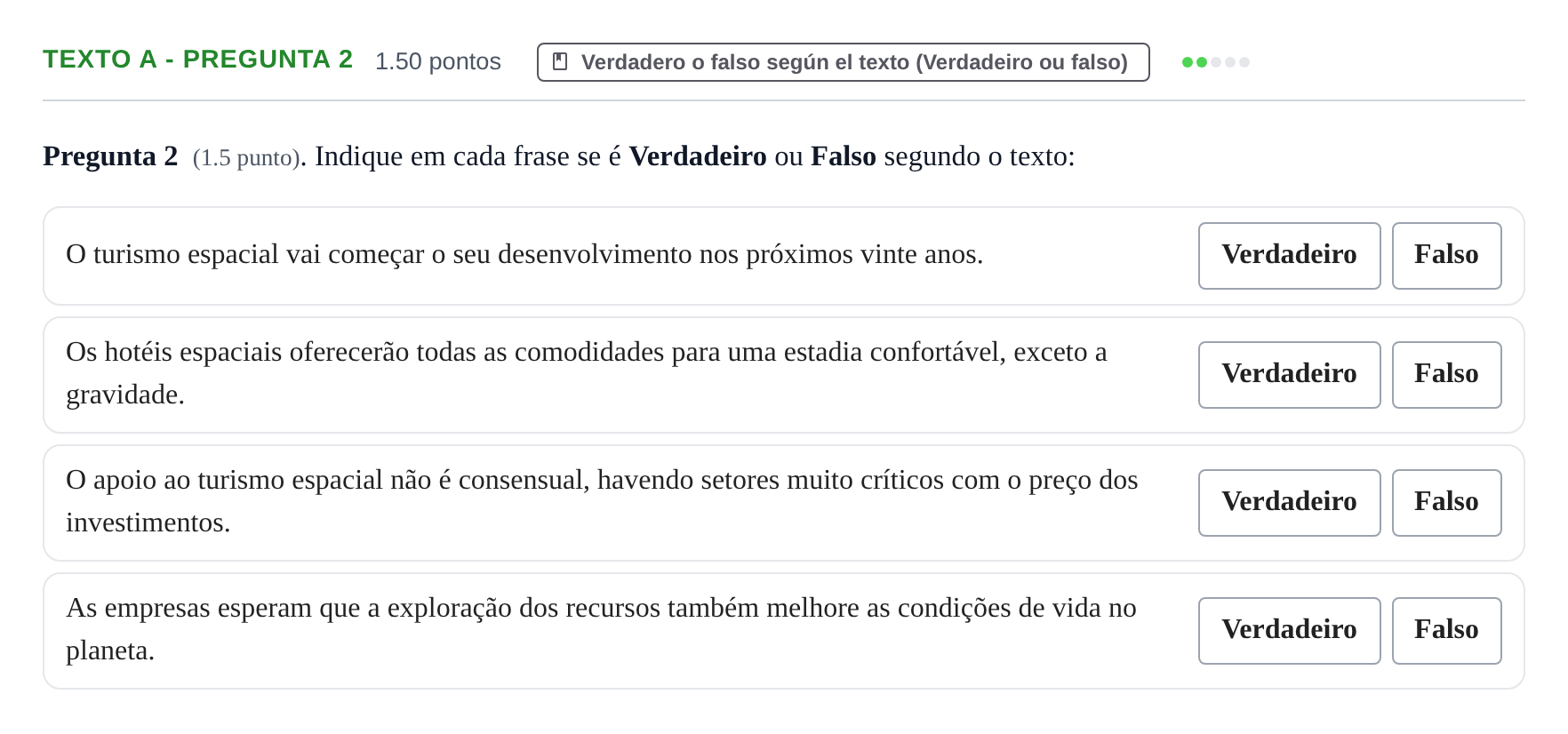 Enunciado: Ejercicio Texto A - Pregunta 2 · Portugués PAU La Rioja Ordinaria 2022