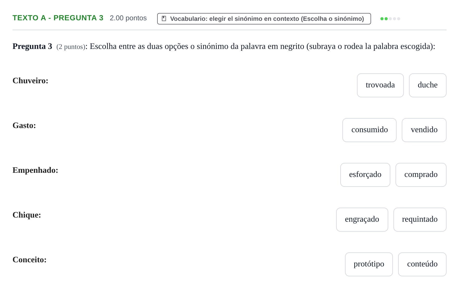 Enunciado: Ejercicio Texto A - Pregunta 3 · Portugués PAU La Rioja Ordinaria 2022