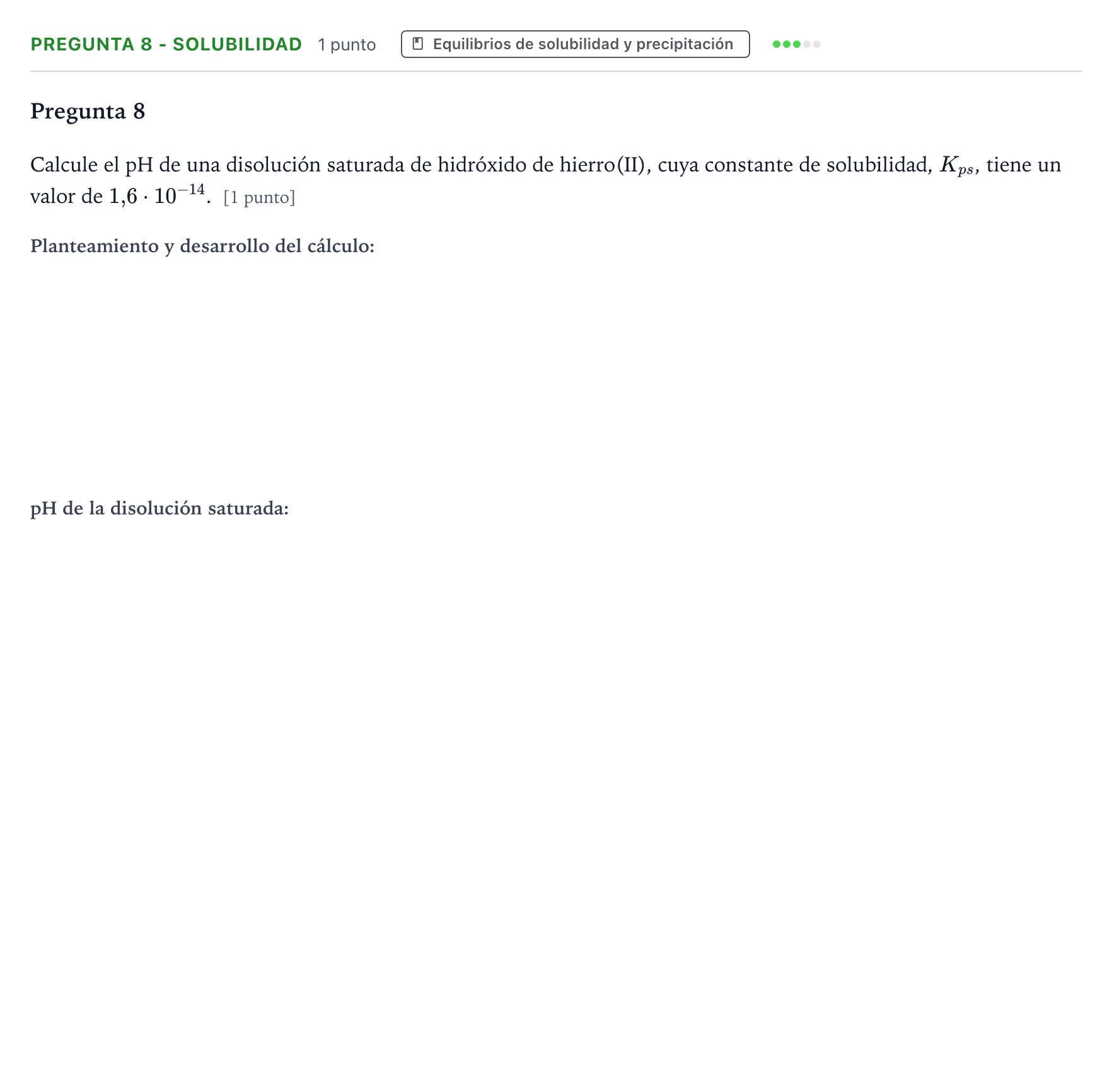 Enunciado: Pregunta 8 - Solubilidad · Química PAU La Rioja Extraordinaria 2022