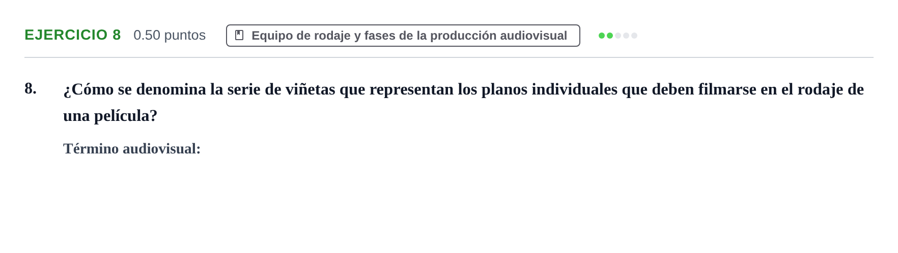 Enunciado: Problema 8 · Cultura Audiovisual II PAU La Rioja Ordinaria 2021
