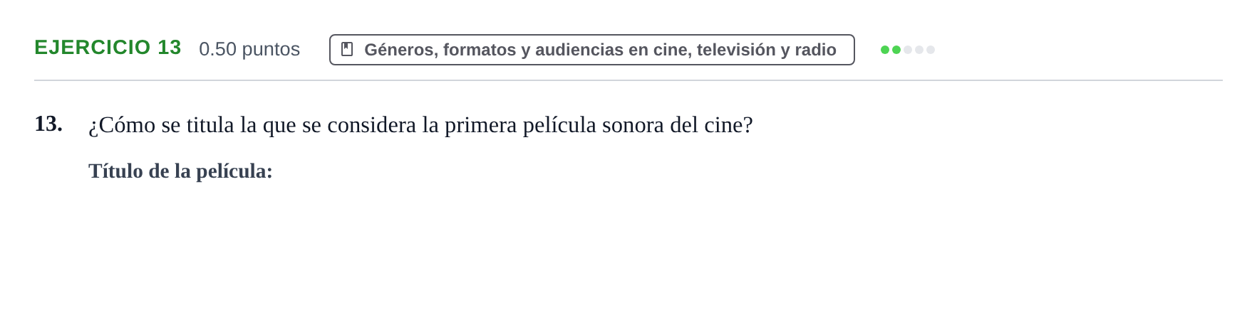 Enunciado: Problema 13 · Cultura Audiovisual II PAU La Rioja Extraordinaria 2021