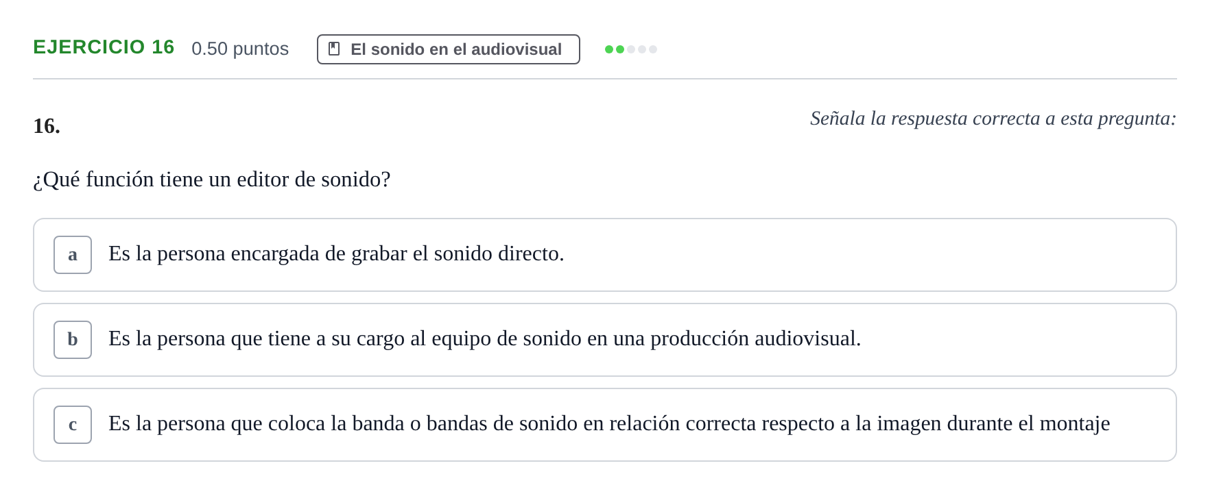 Enunciado: Problema 16 · Cultura Audiovisual II PAU La Rioja Extraordinaria 2021