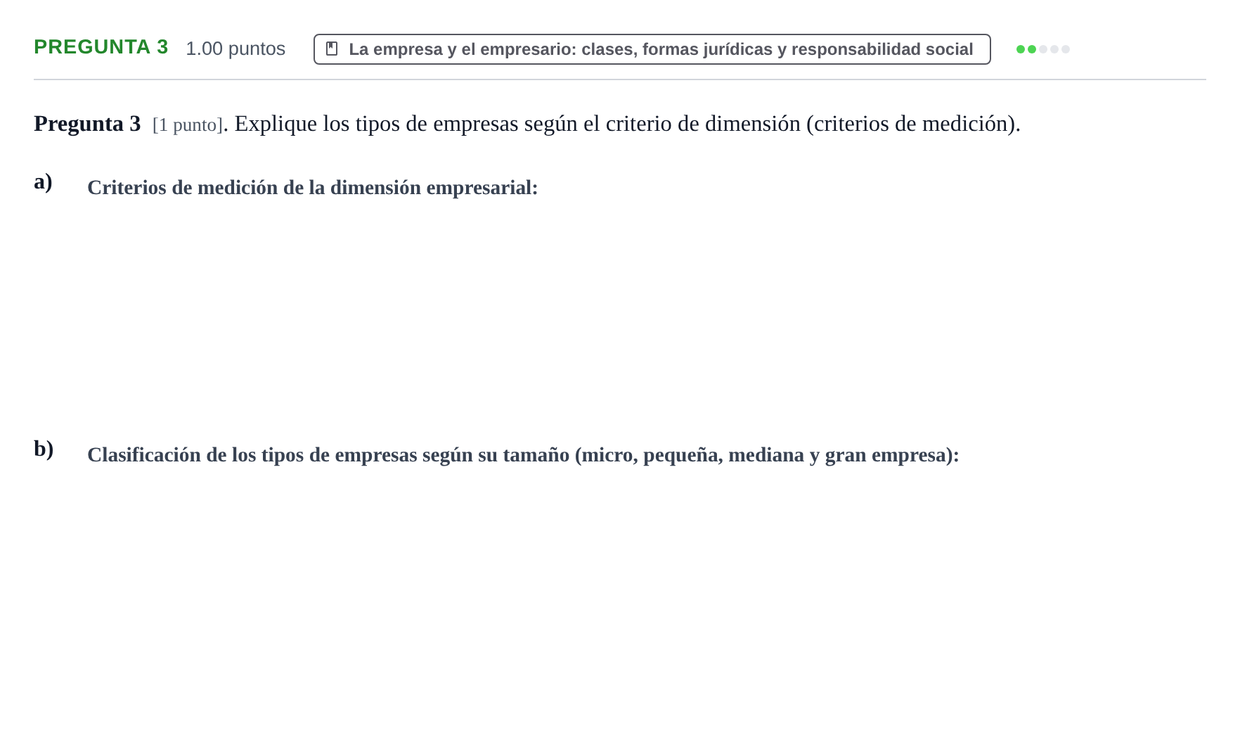 Enunciado: Pregunta 3 · Empresa y Diseño de Modelos de Negocio PAU La Rioja Ordinaria 2021